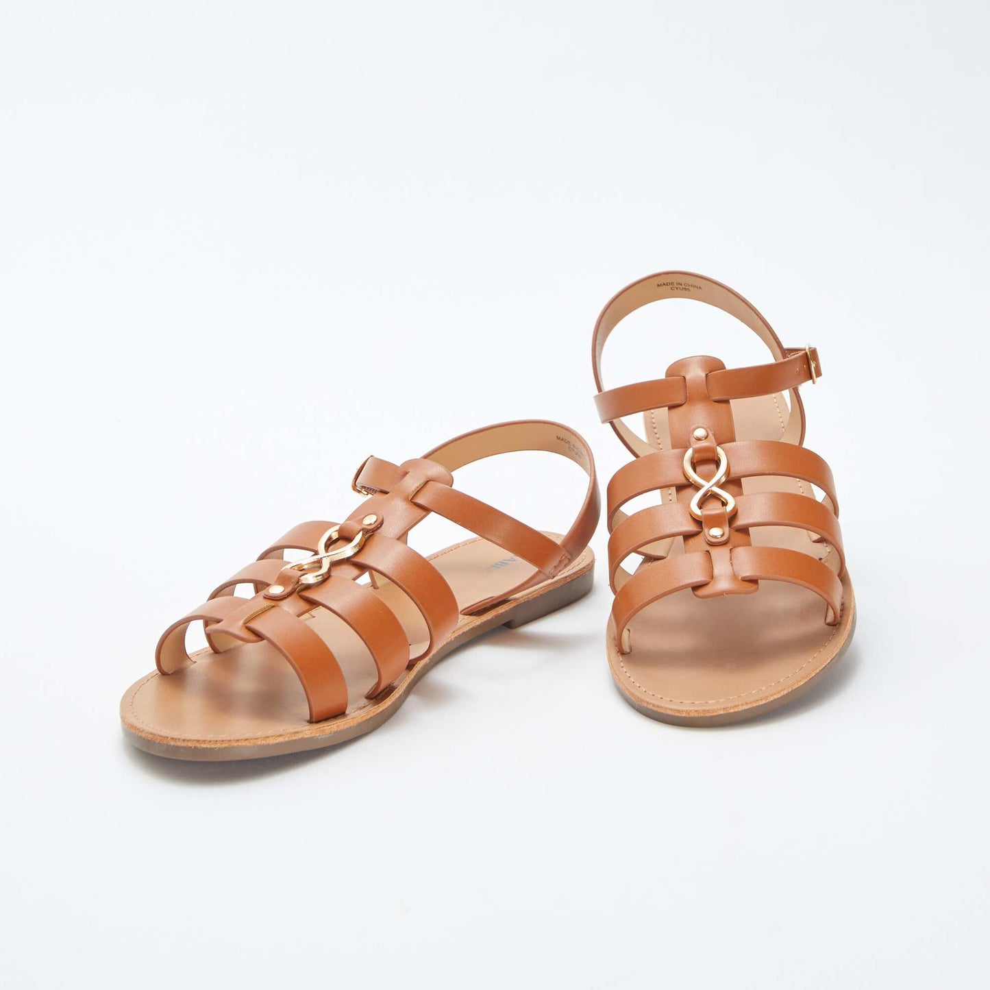 Sandals with metallic details BROWN