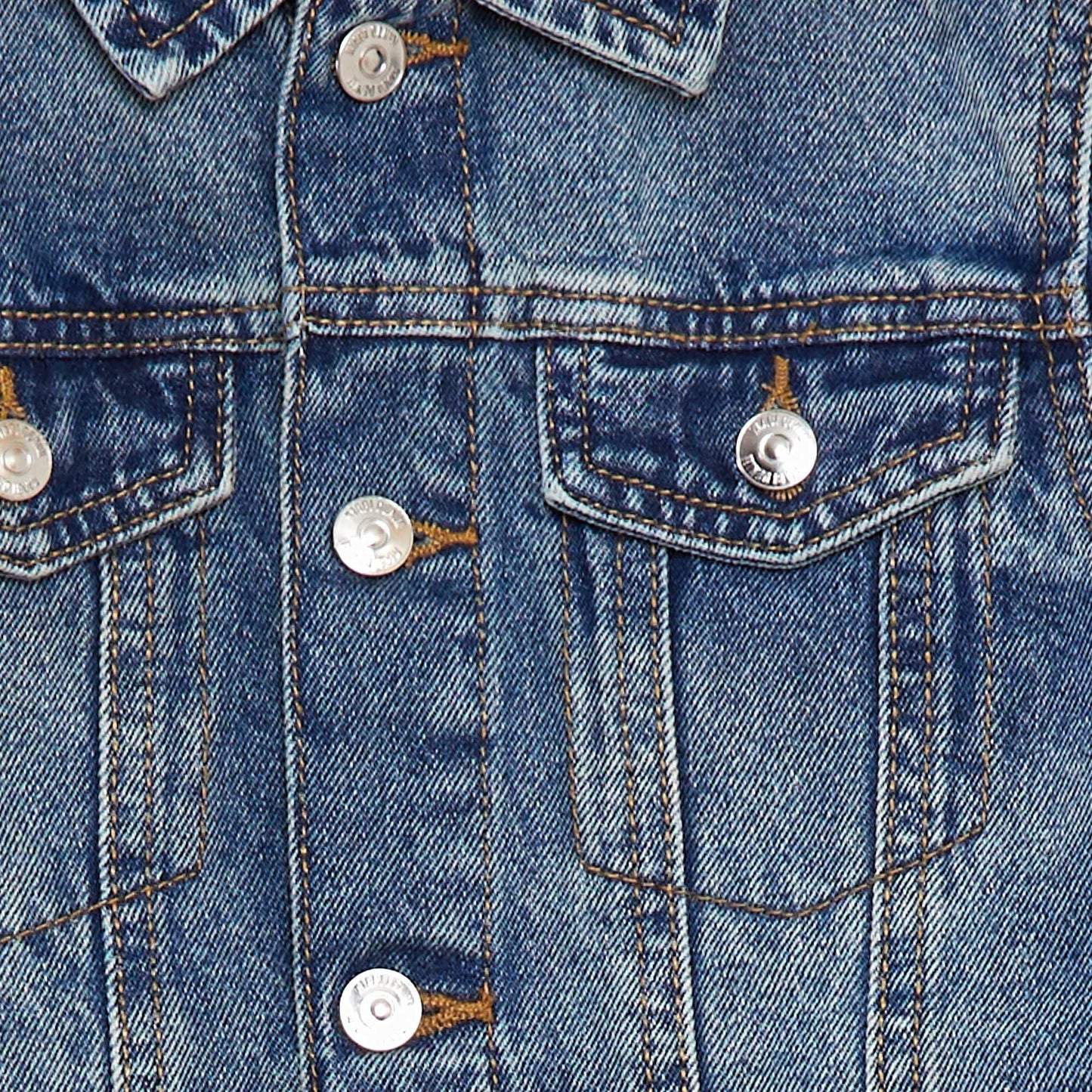 Denim jacket with button fastening BLUE