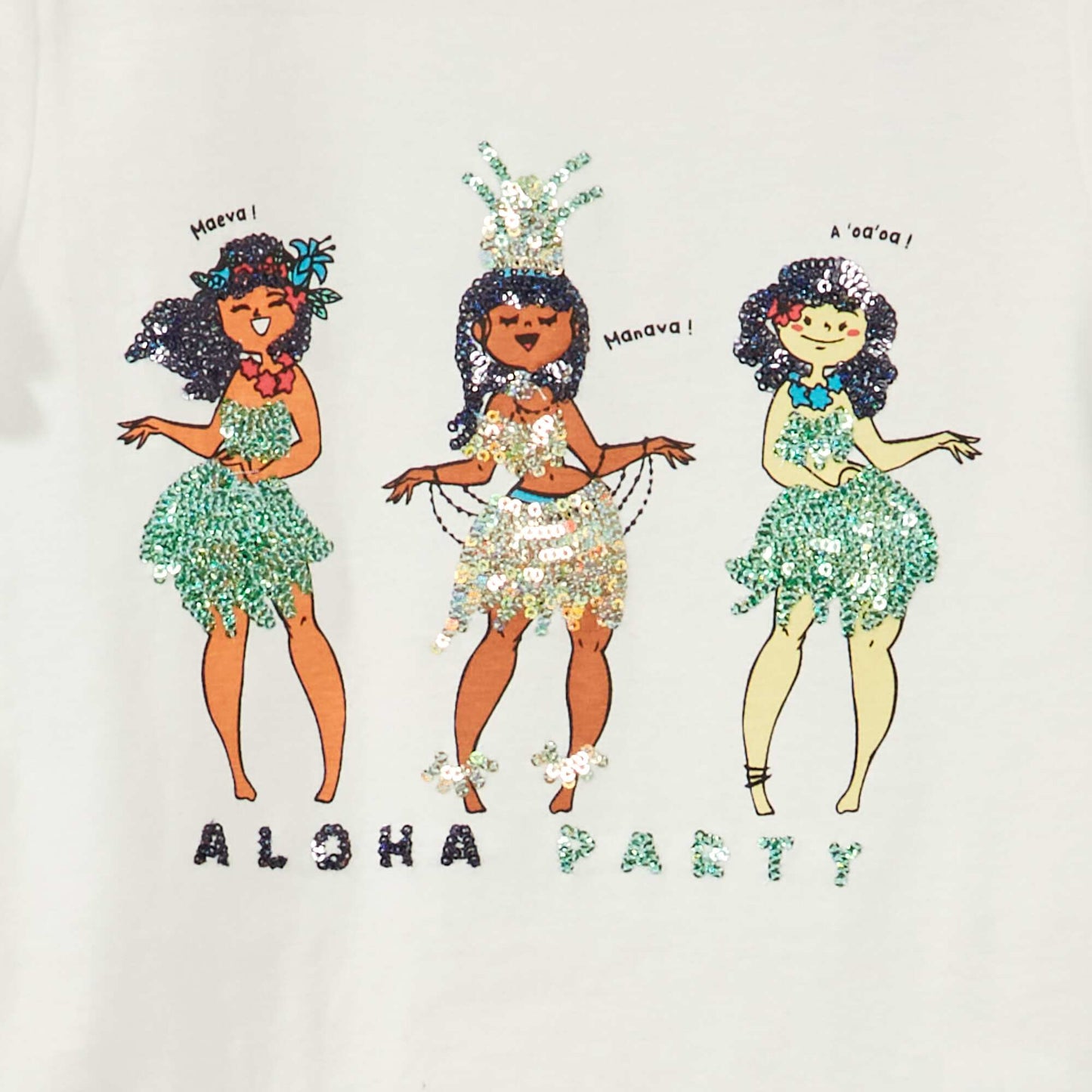 Jersey T-shirt with cute patterns WHITE