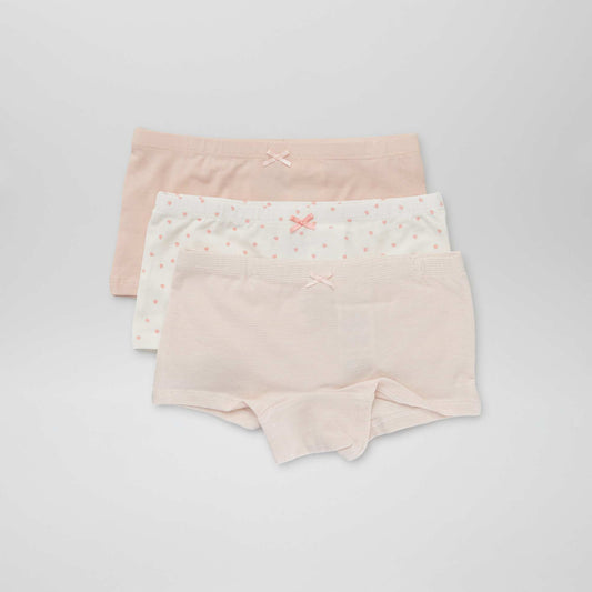 Pack of 3 pairs of boy shorts PINK