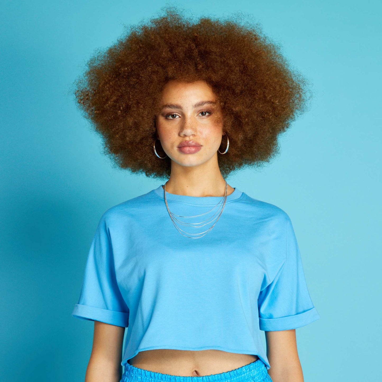 Cropped T-shirt BLUE