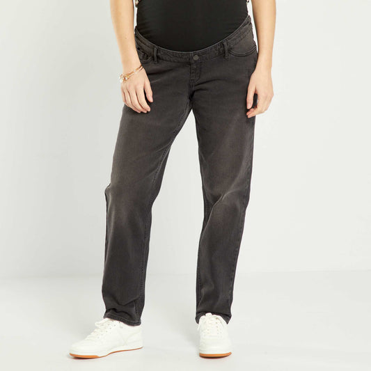 Stretchy maternity mom-fit jeans BLACK