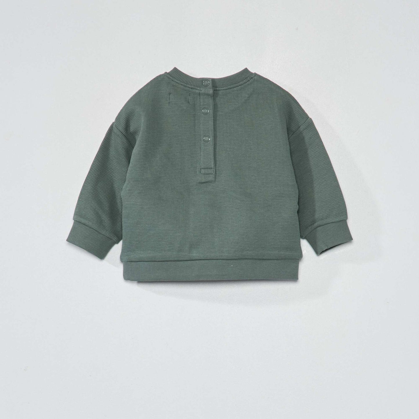 Waffle-knit sweatshirt grey green