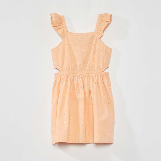Flared dress with straps PINK