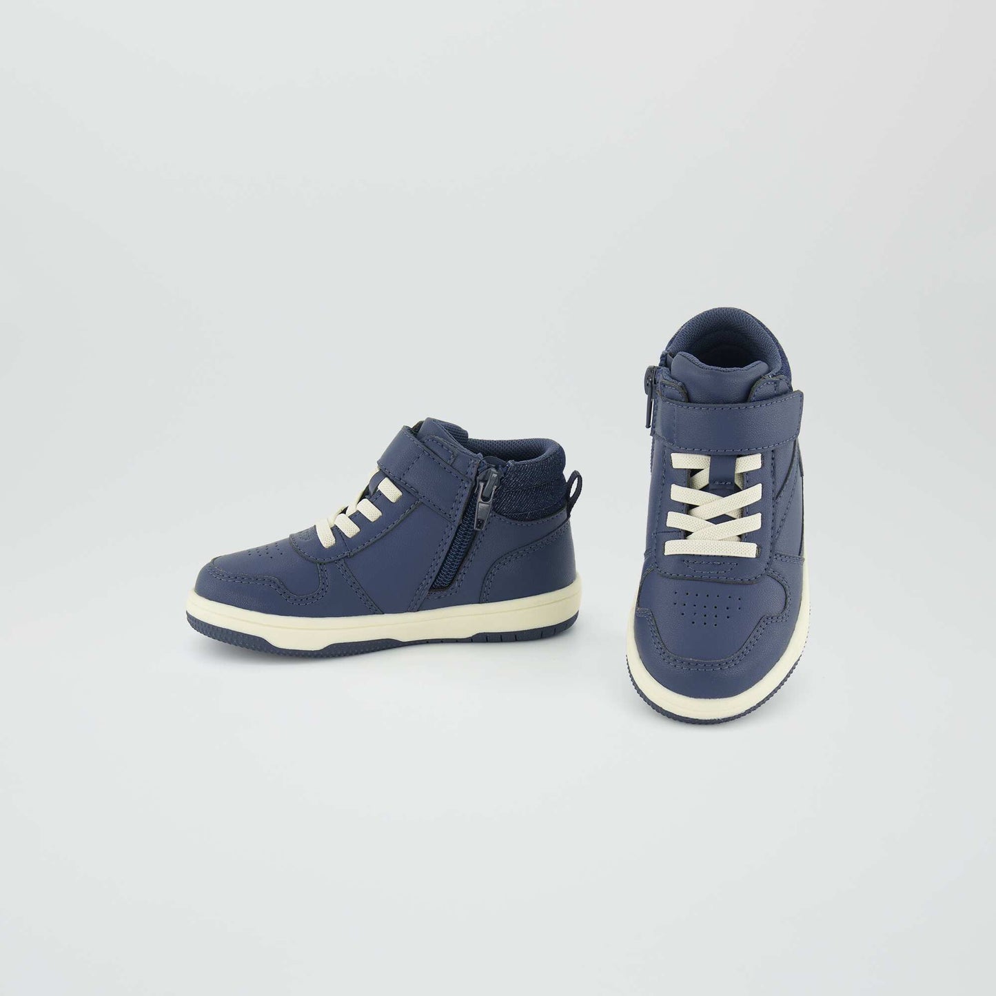 Three-tone high-top trainers dark blue
