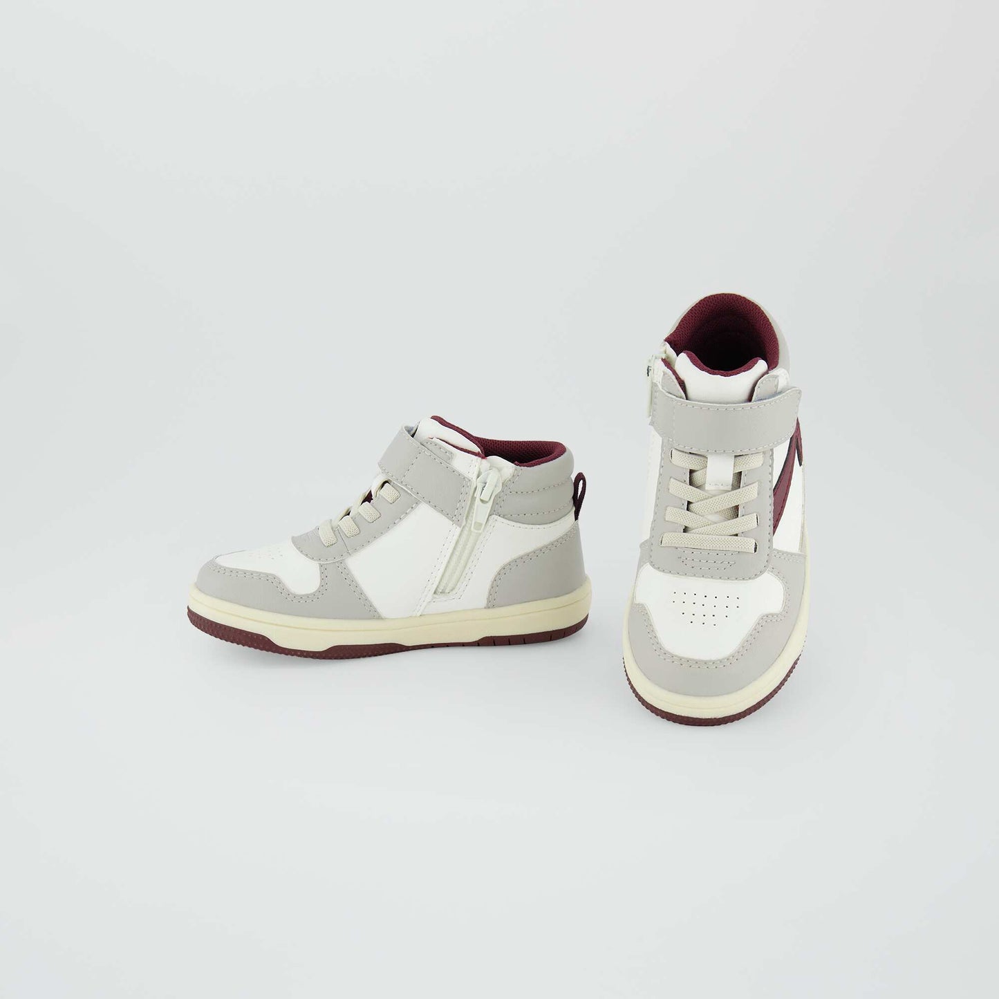 Three-tone high-top trainers RED