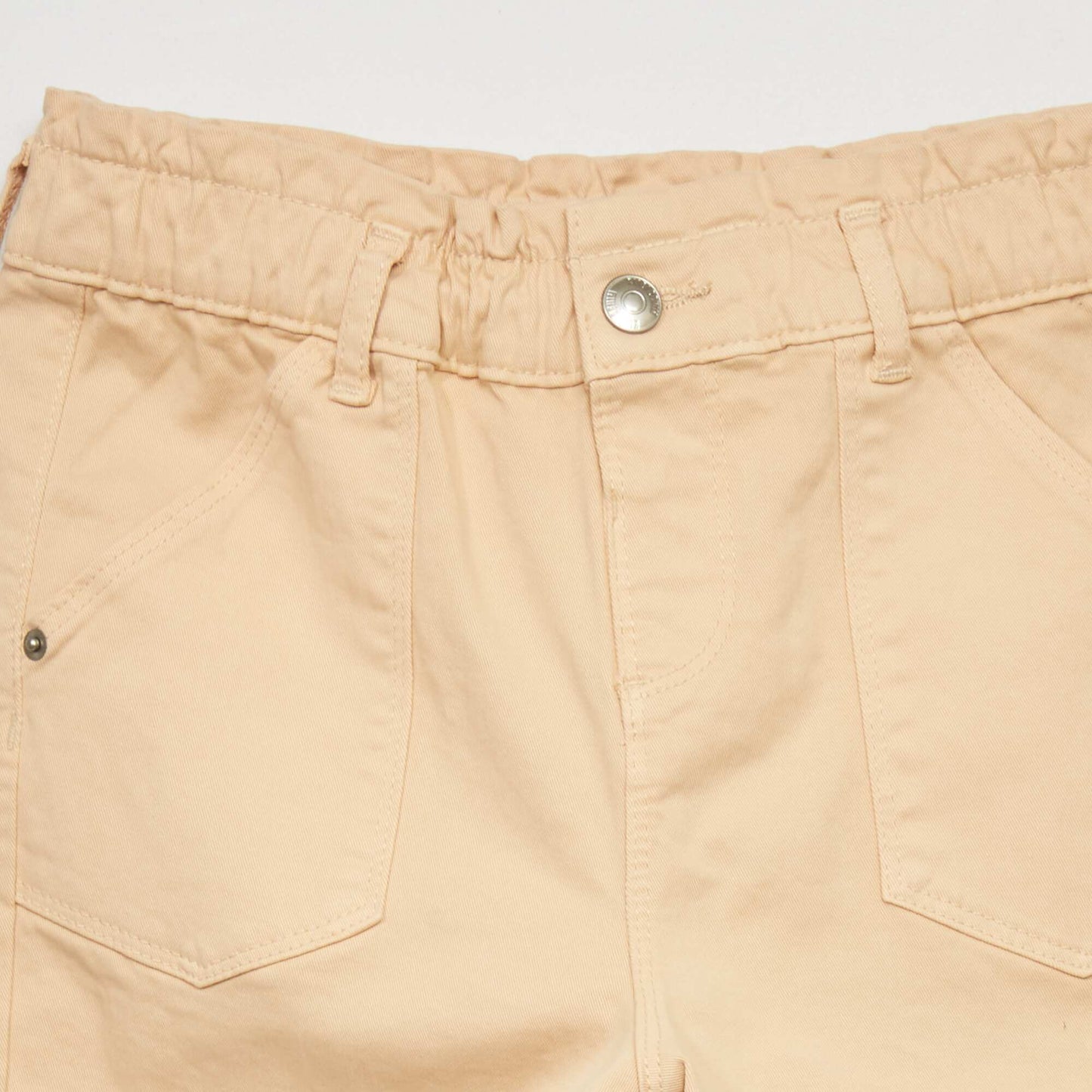 Paper bag trousers with pockets YELLOW