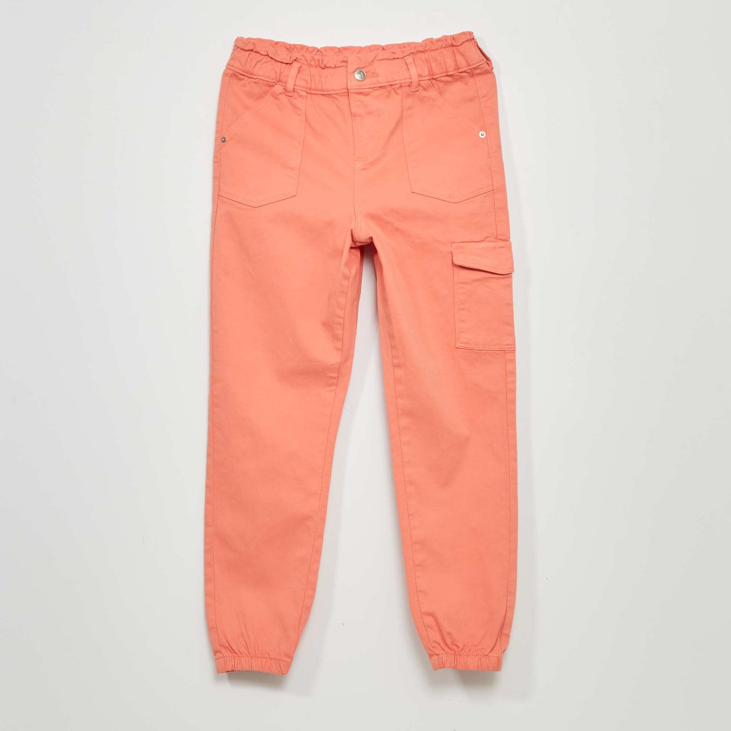 Paper bag trousers with pockets ORANGE