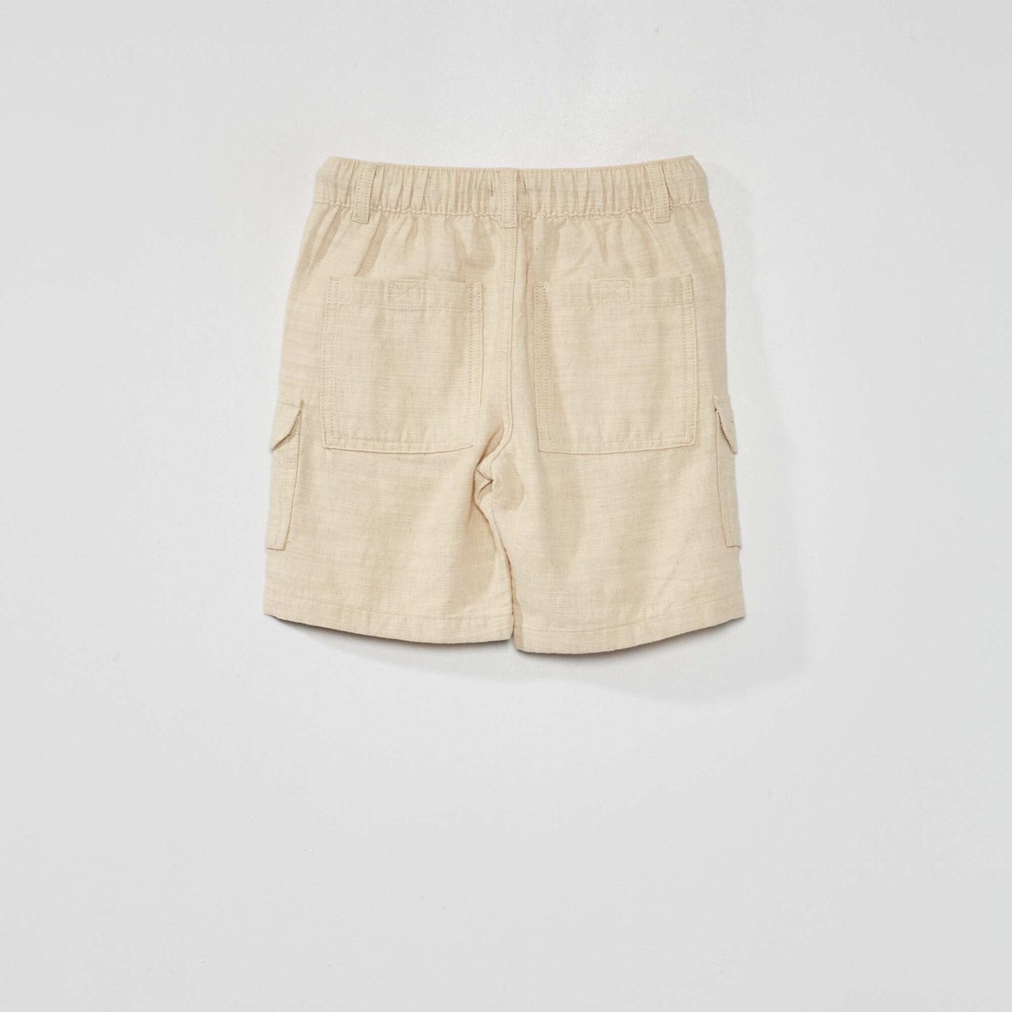 Plain linen-blend Bermuda shorts BEIGE