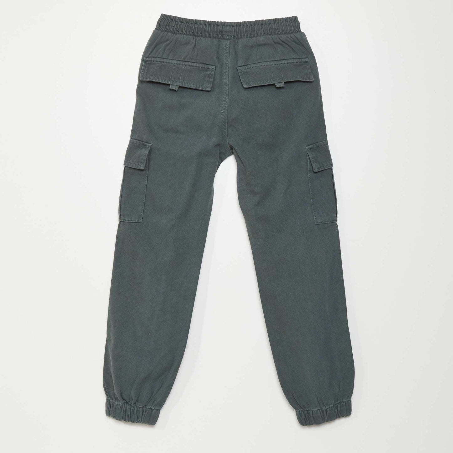 Trousers with elasticated waistband and pockets dark grey