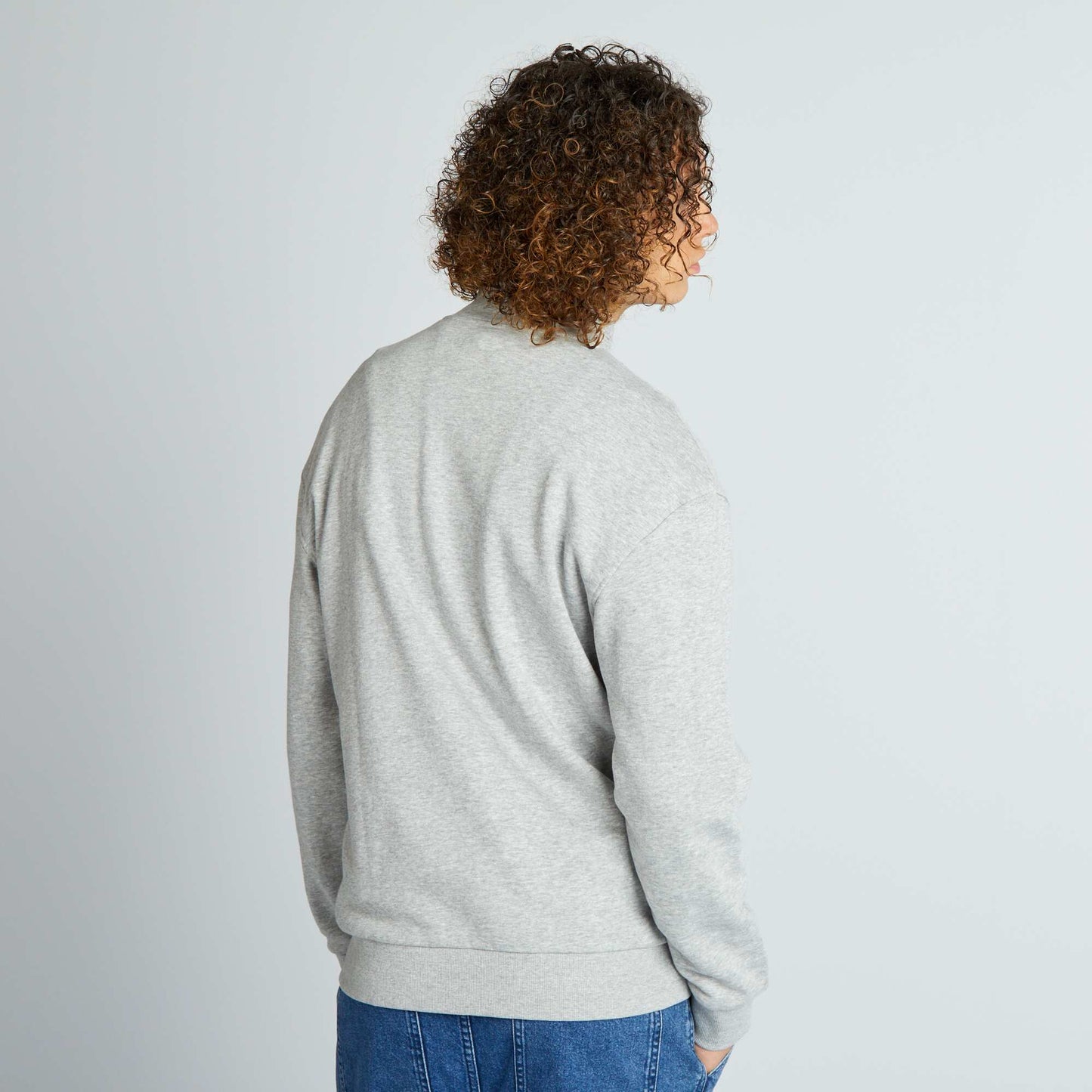 Sweater with high zipped neck GREY