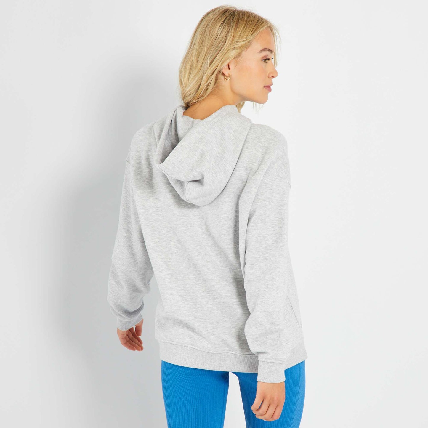 Plain sweatshirt fabric hoodie GREY