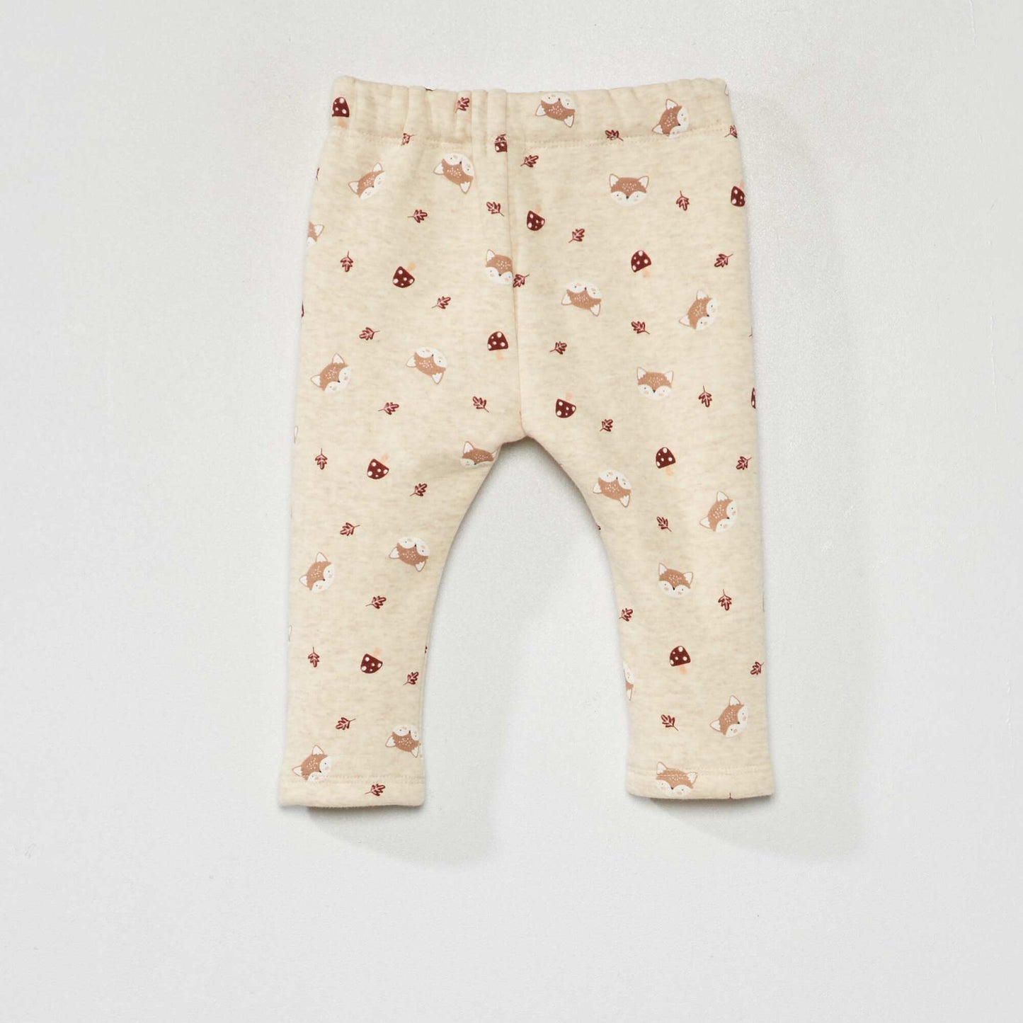 Printed sweatshirt fabric trousers - Super warm BEIGE FOX