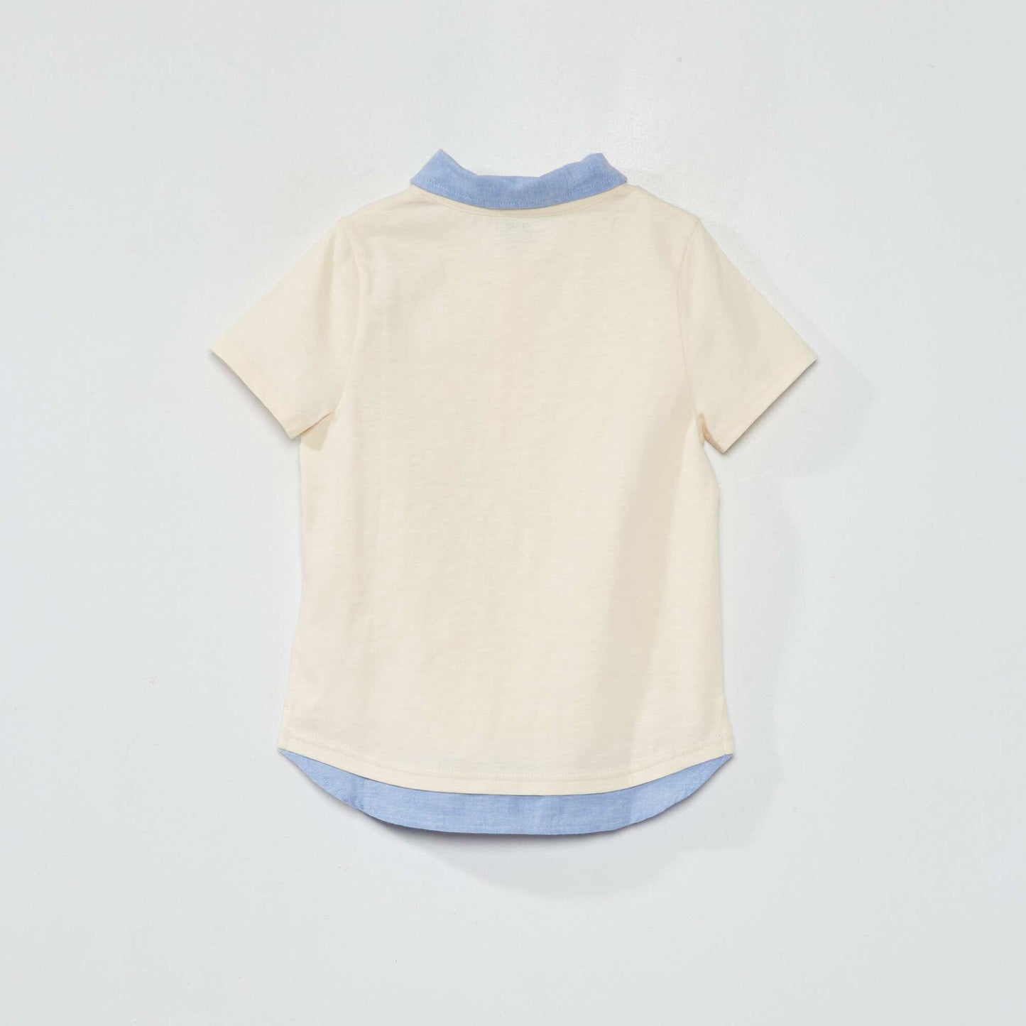 Dual fabric 2-in-1 effect polo shirt WHITE