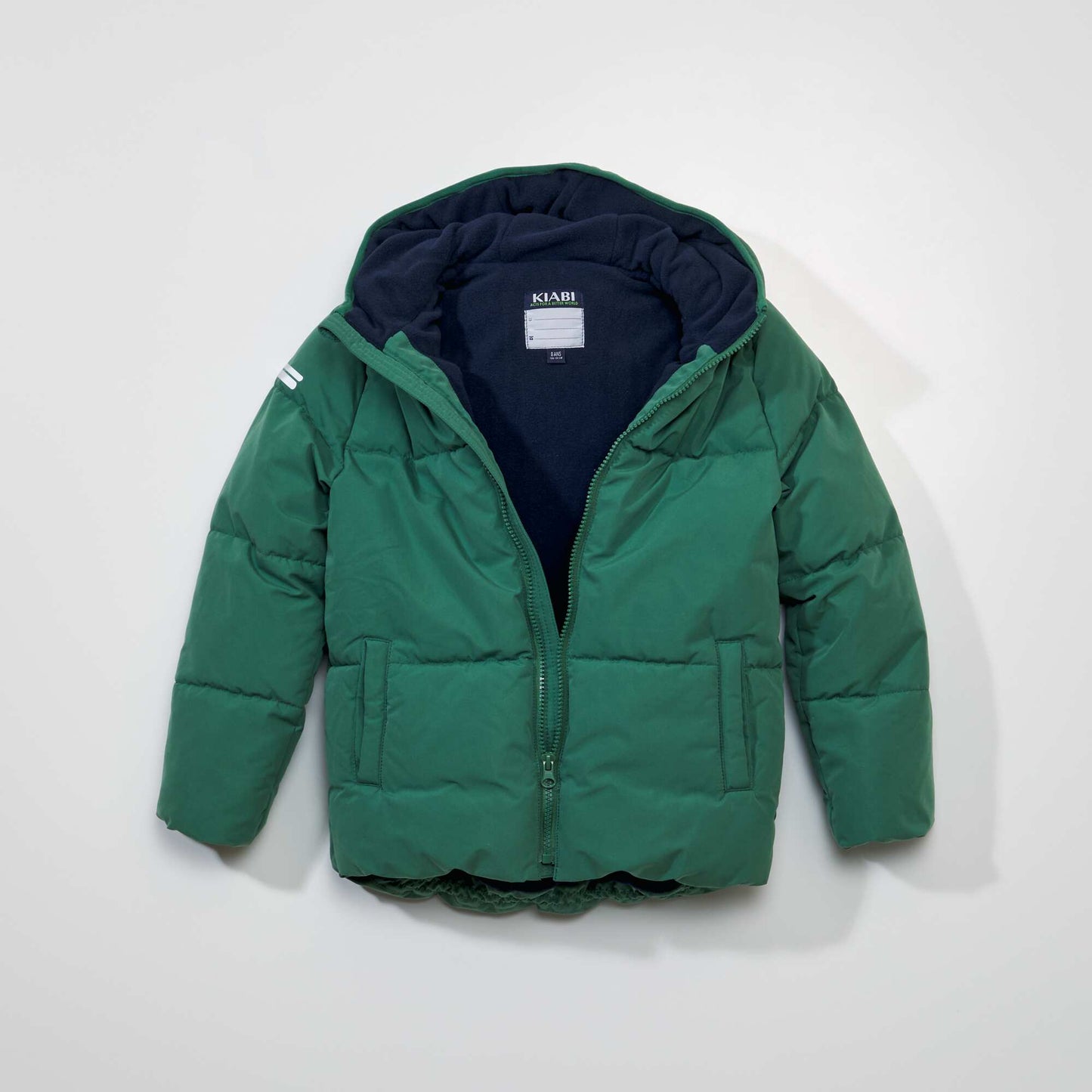 Padded jacket made from recycled bottles LEAF GREEN