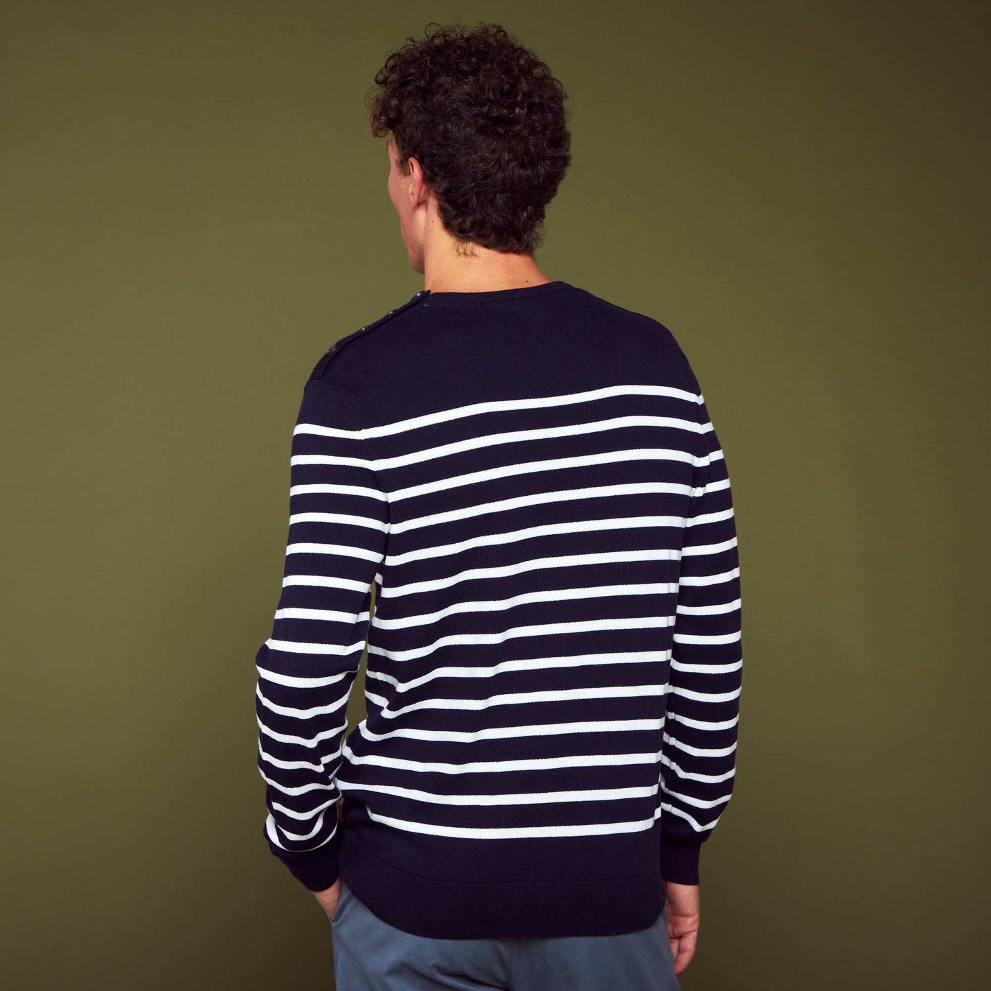 Round-neck Breton sweater BLUE