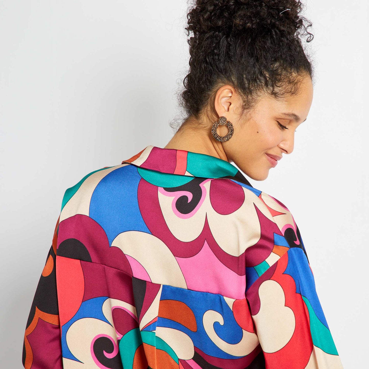 Satin-effect blouse multicoloured