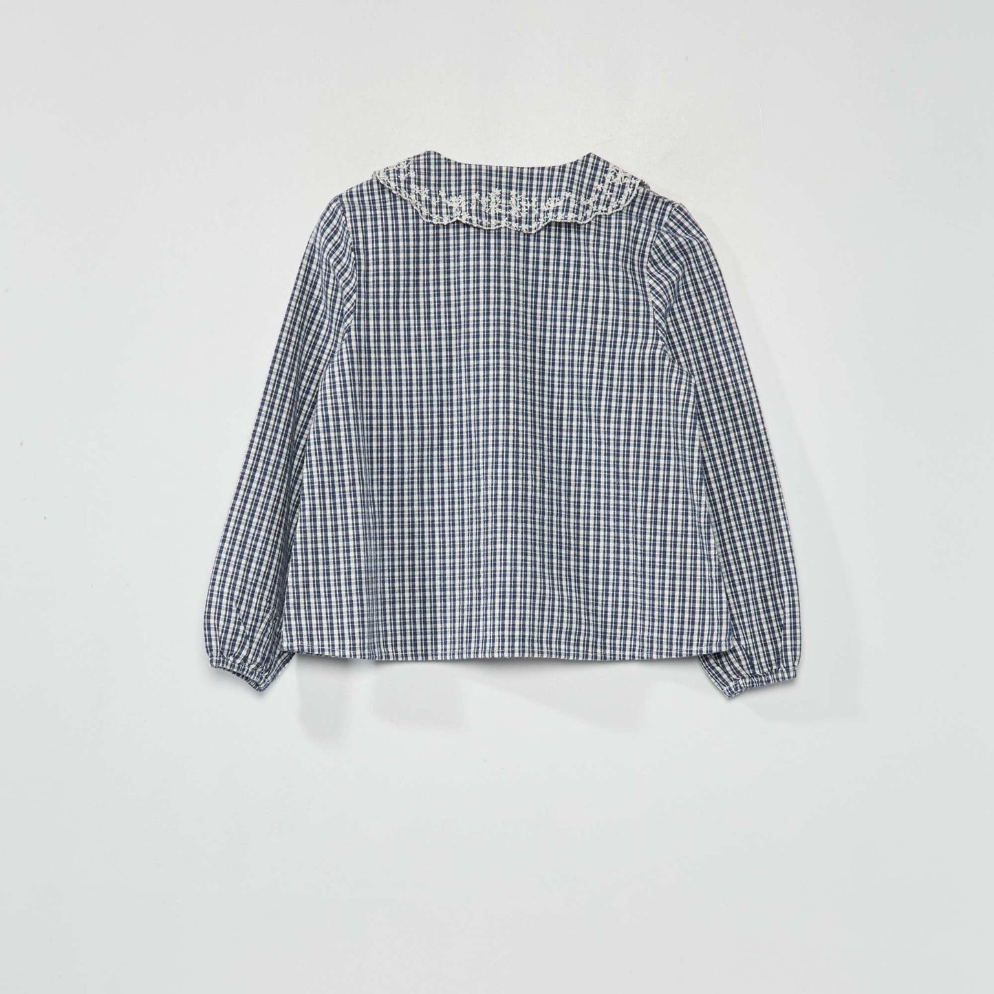 Checked blouse BLUE_KRO