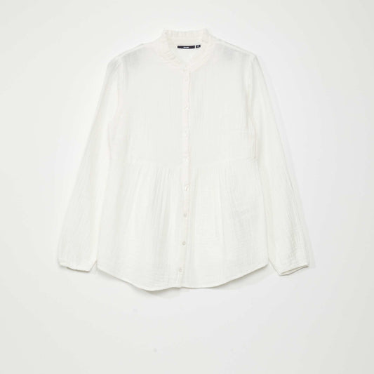 Cotton gauze blouse White