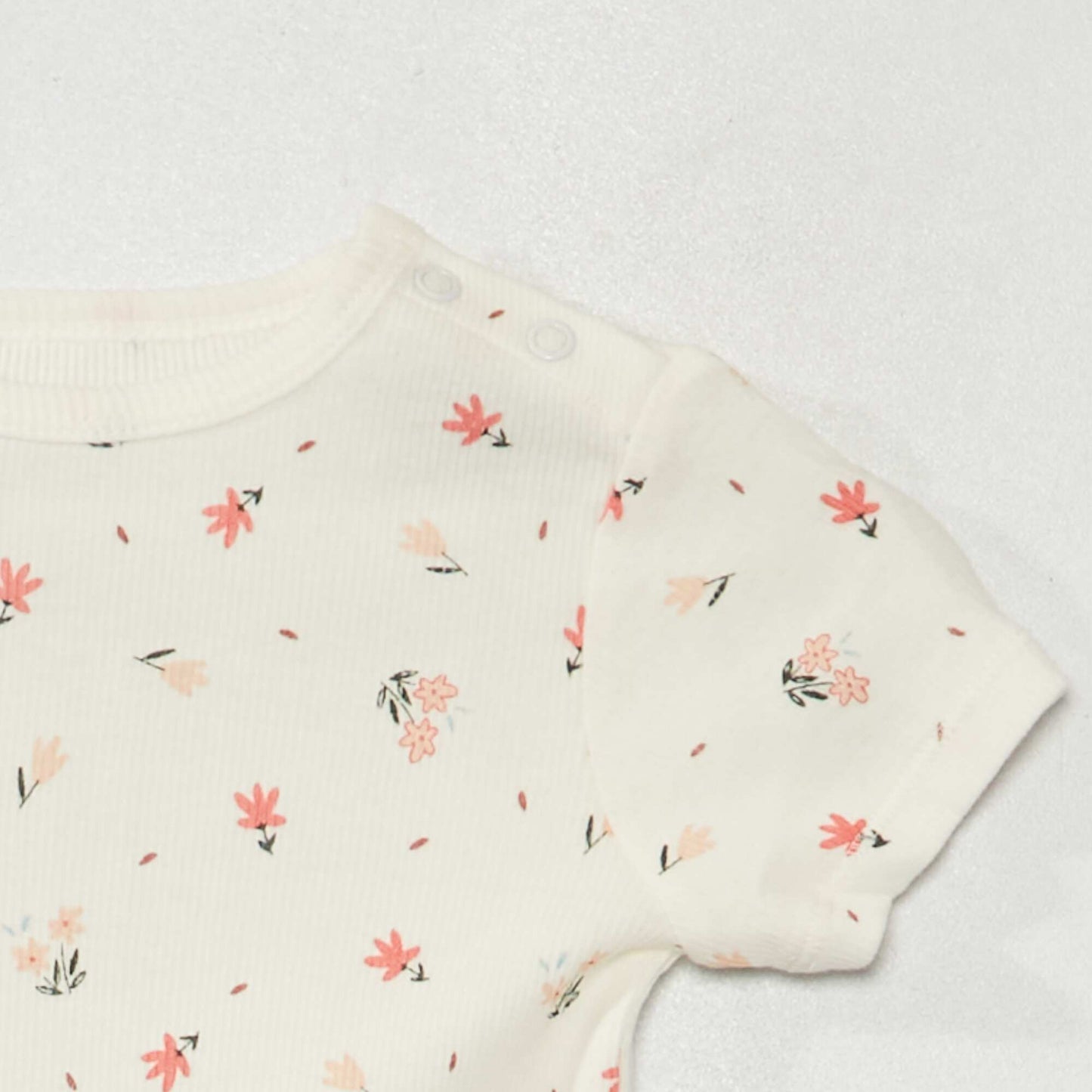 Ribbed short pyjamas - Two-piece set AO_FLOWER