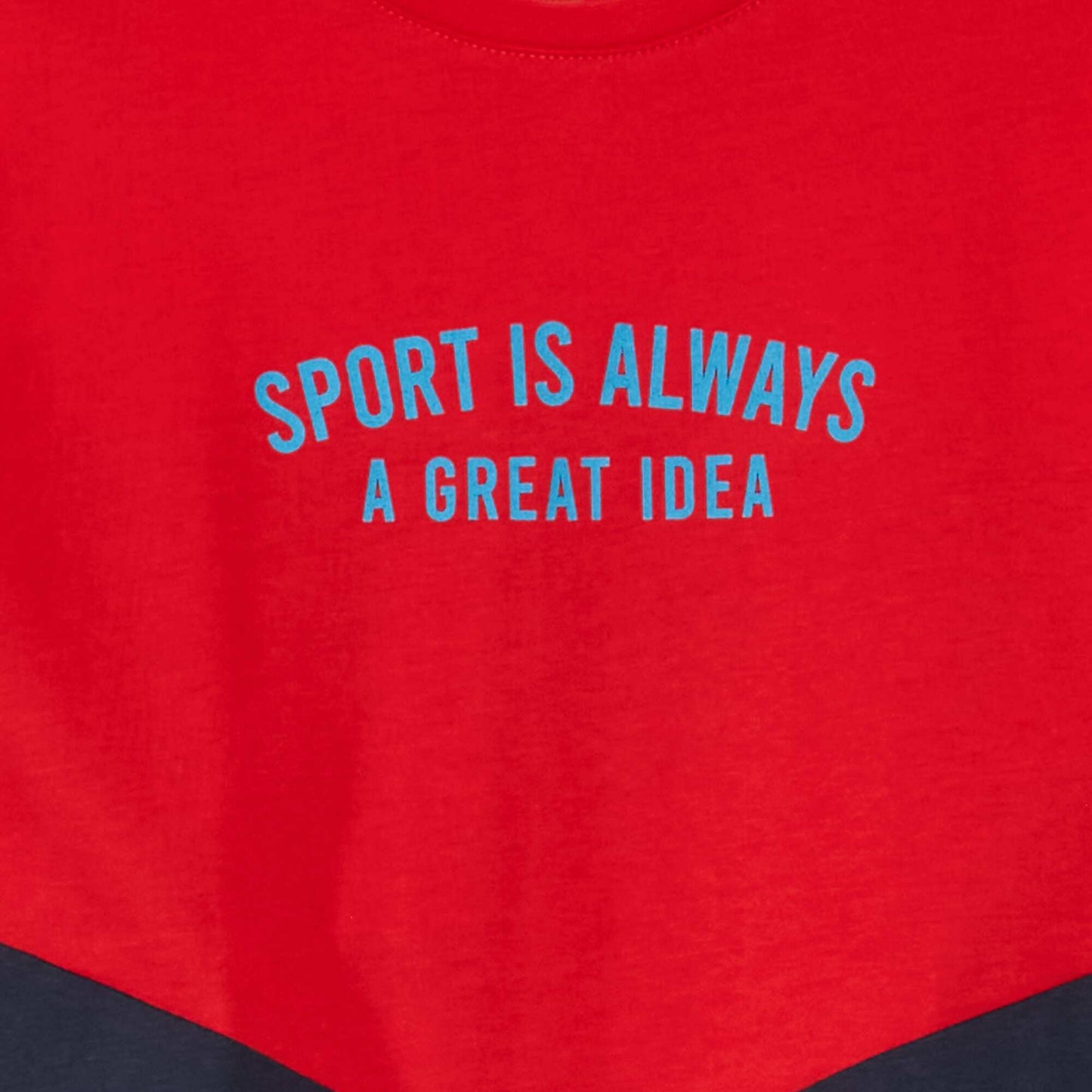 Colour-block jersey T-shirt RED