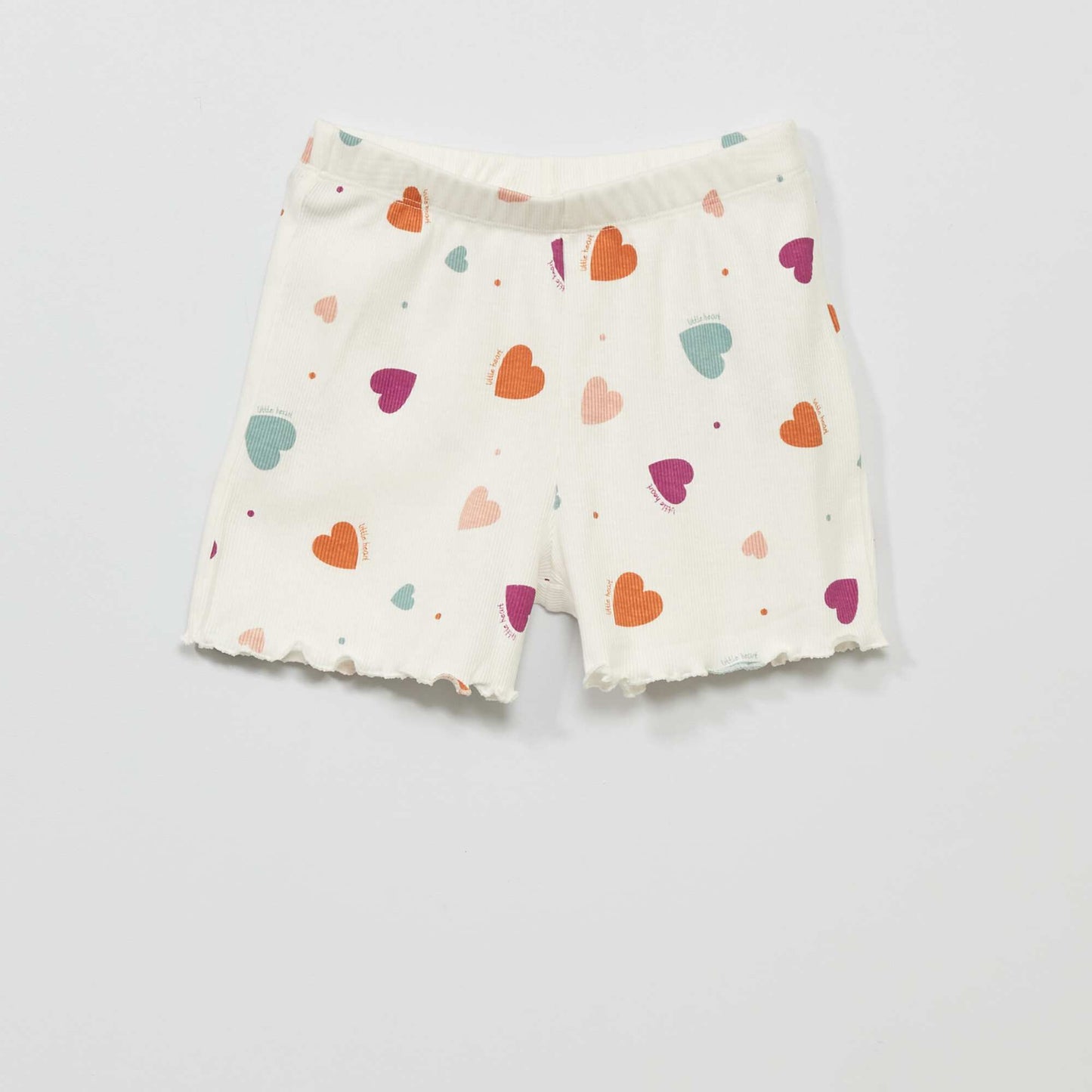 Ribbed short pyjamas - Two-piece set WHITE