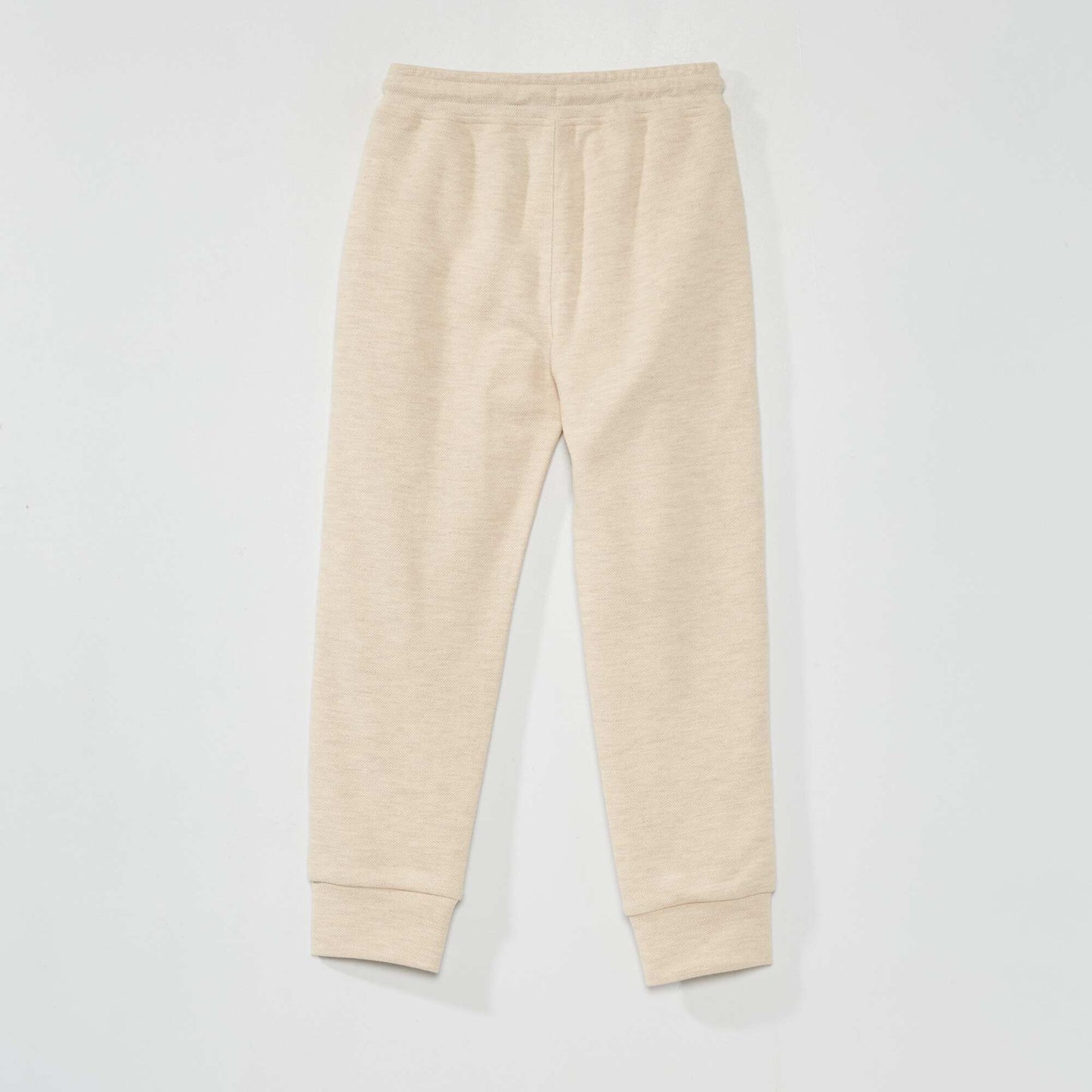 Cotton piqué joggers BEIGE