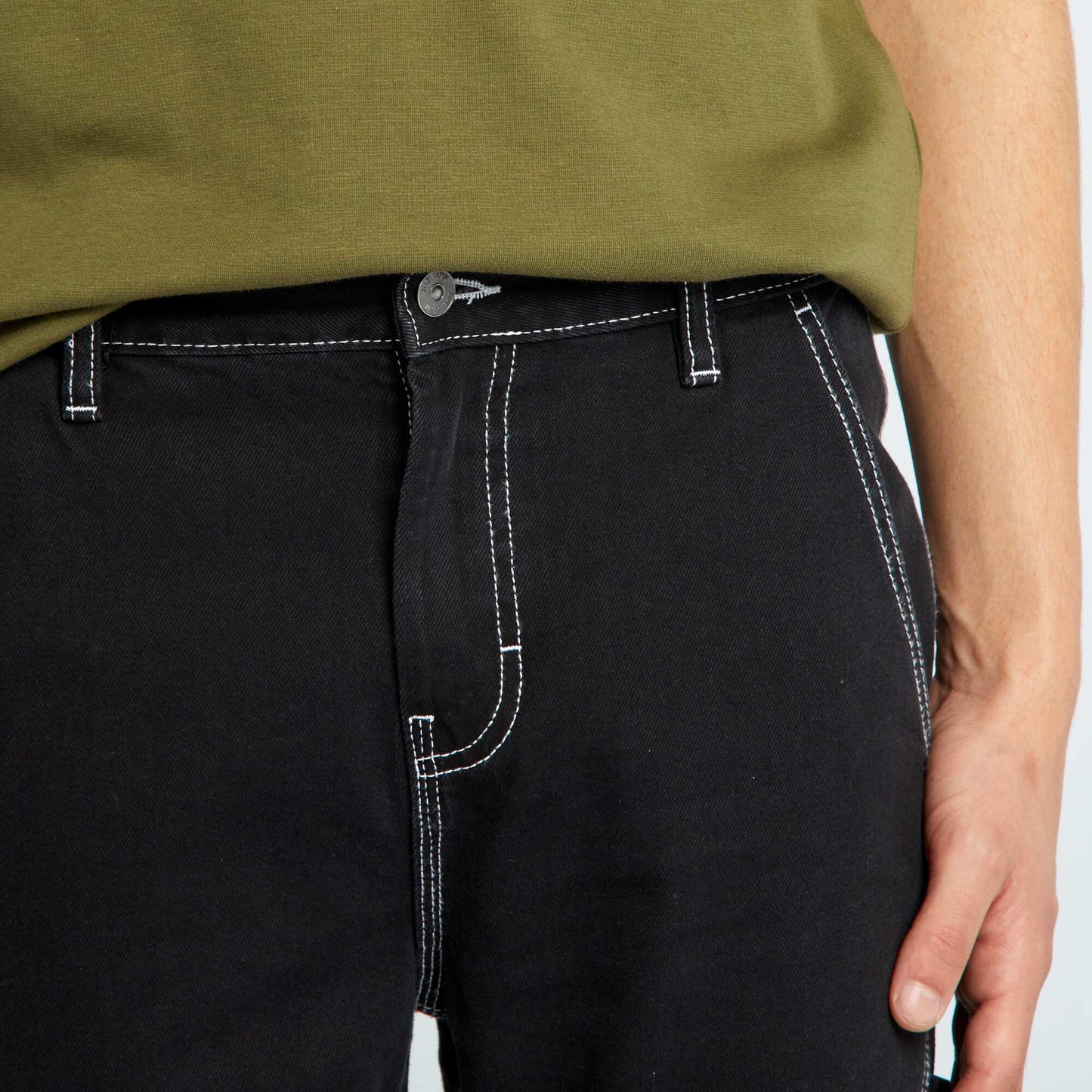 Wide-leg jeans BLACK_DENI