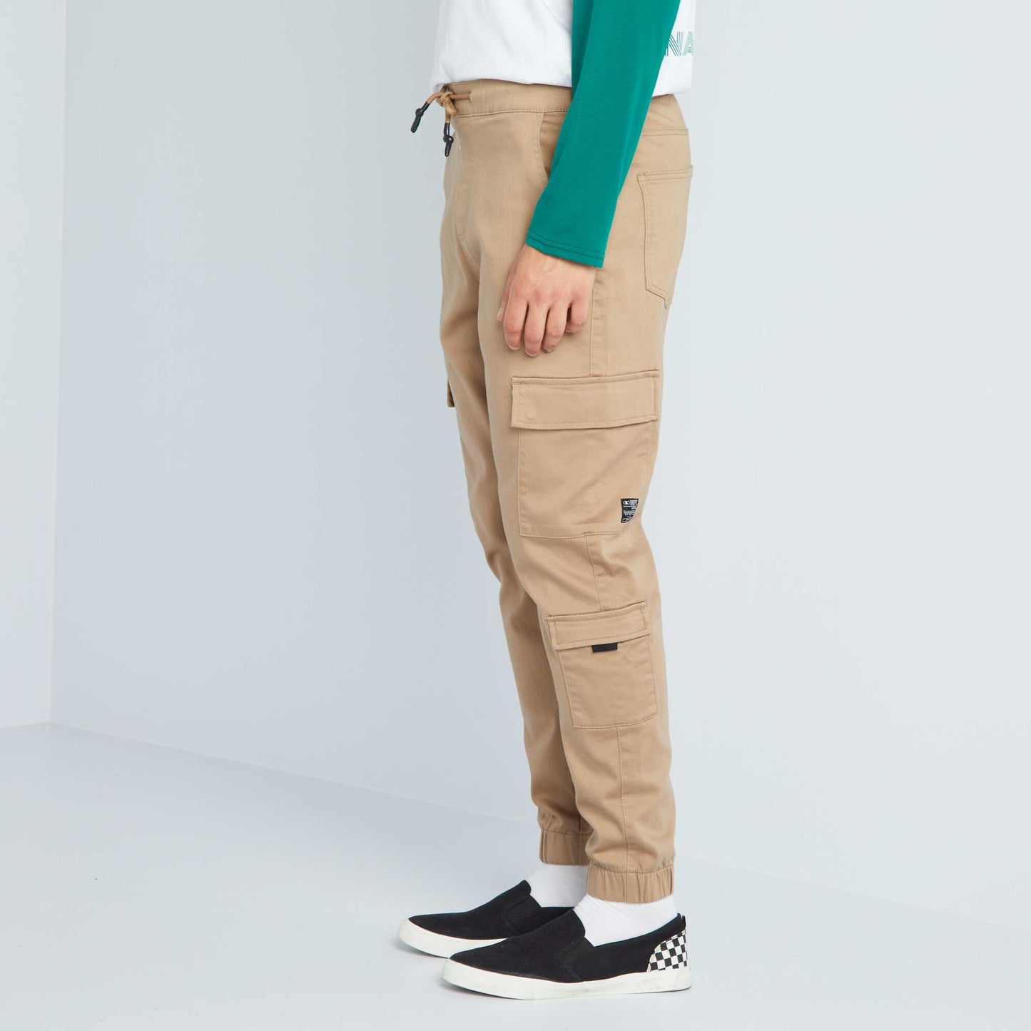 Jogger-style trousers with flap pockets BEIGE