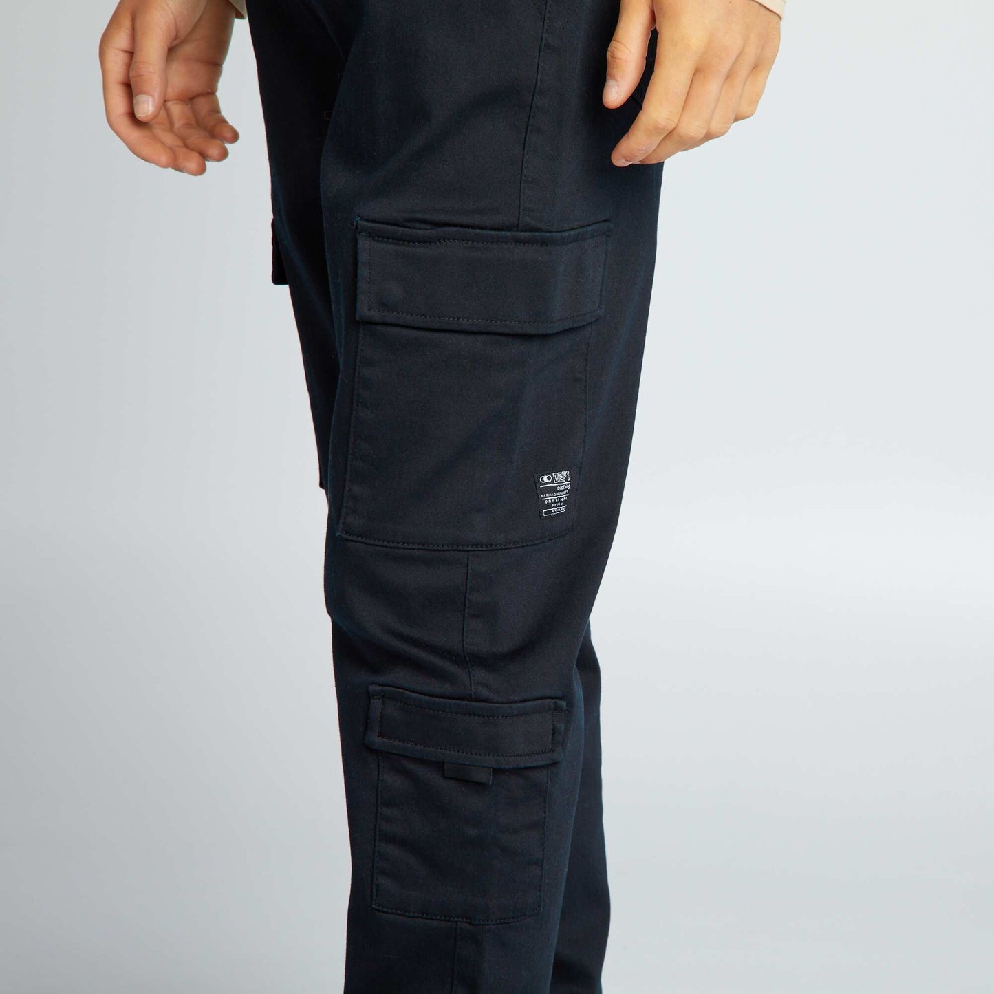 Jogger-style trousers with flap pockets Black