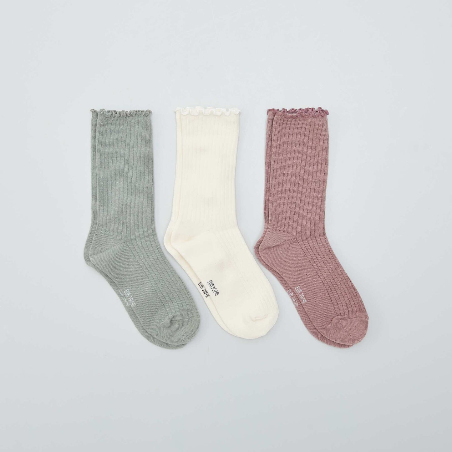 Pack of 3 pairs of socks with frills CLOVER