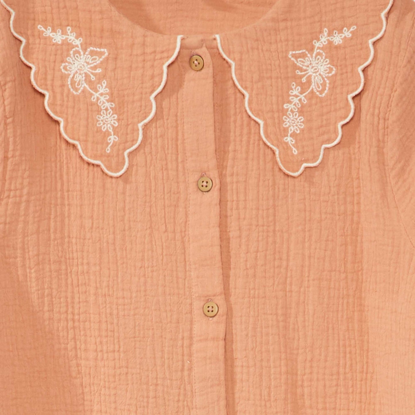 Double cotton gauze blouse pink