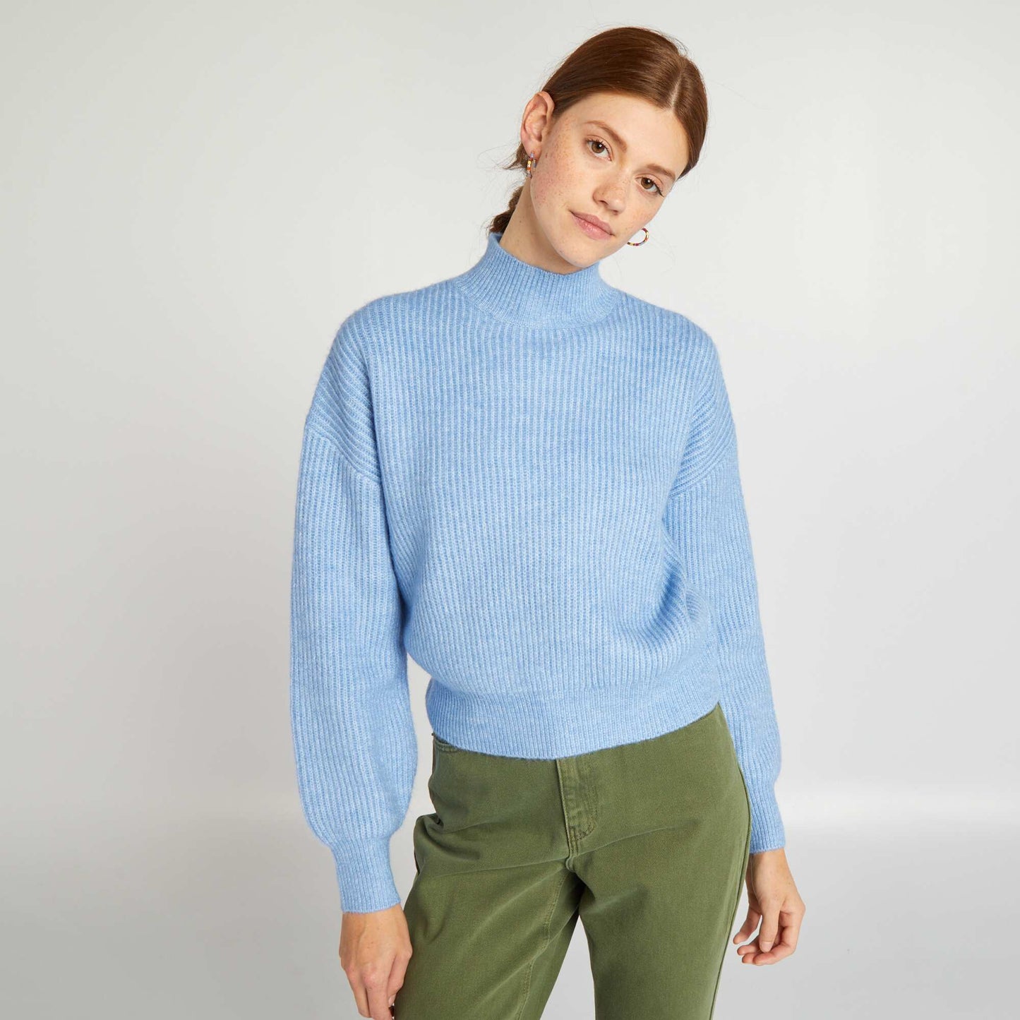 High neck sweater BLUE