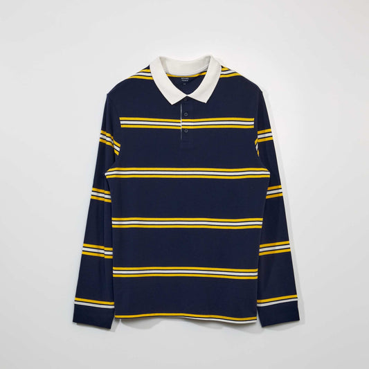Cotton piqué rugby-style polo shirt YELLOW