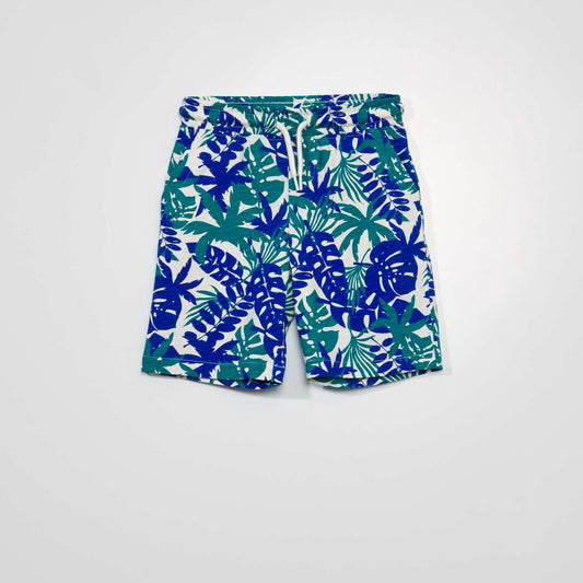 Printed jersey Bermuda shorts SNO_LEAVES