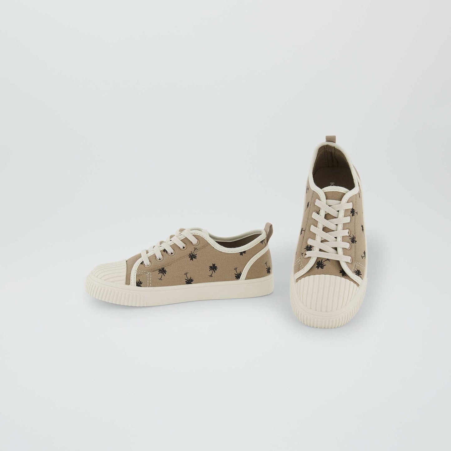 Lace-up canvas trainers HO_BEIGE