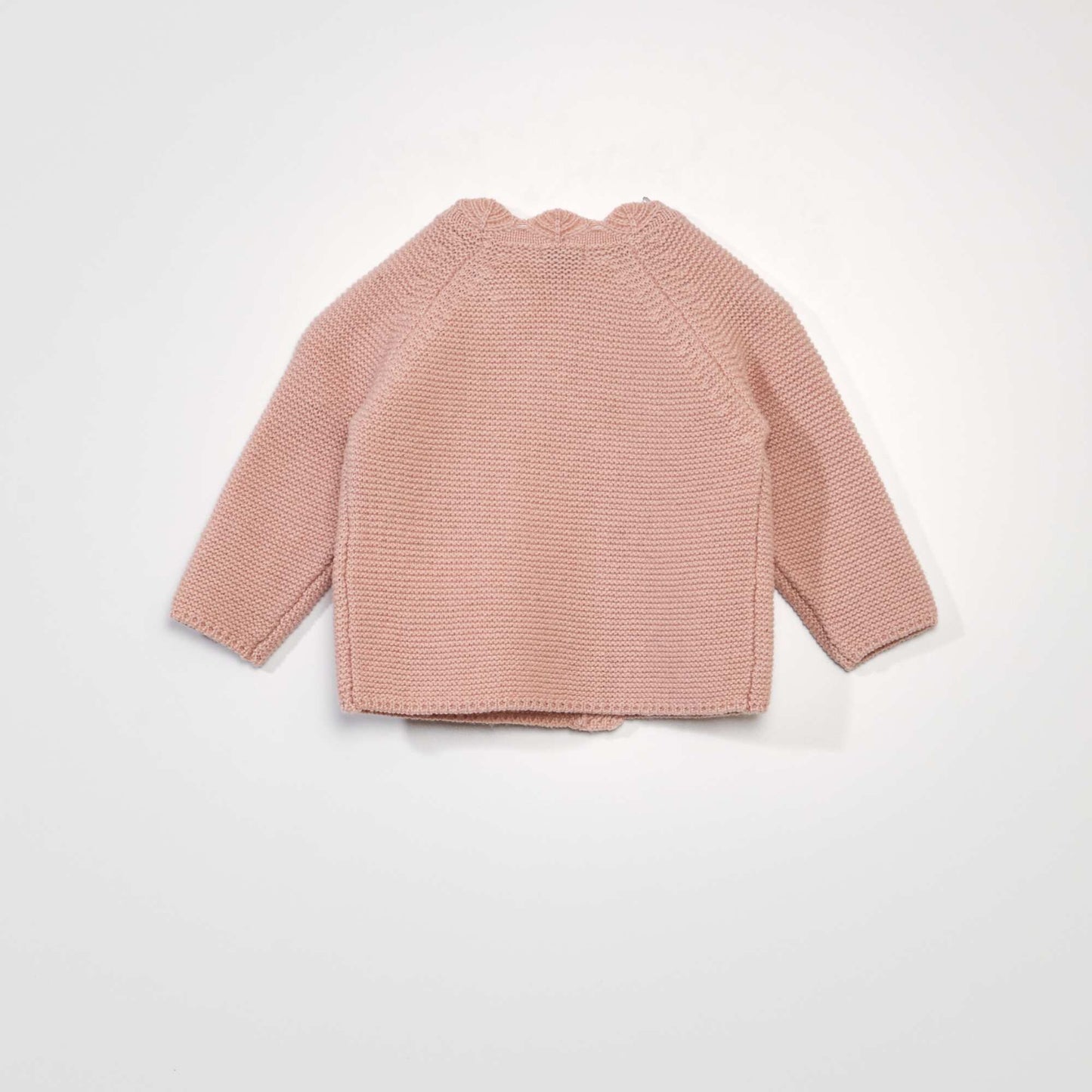 Garter stitch wrap cardigan MISTY PINK