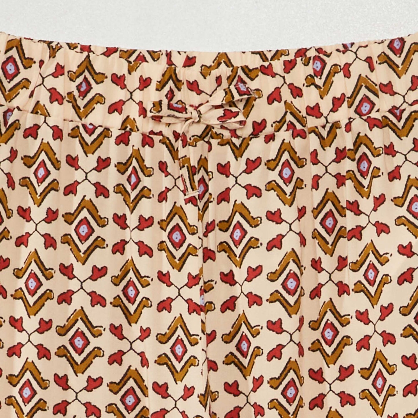 بنطلون مطبوع واسع الساقين AO BEIGE