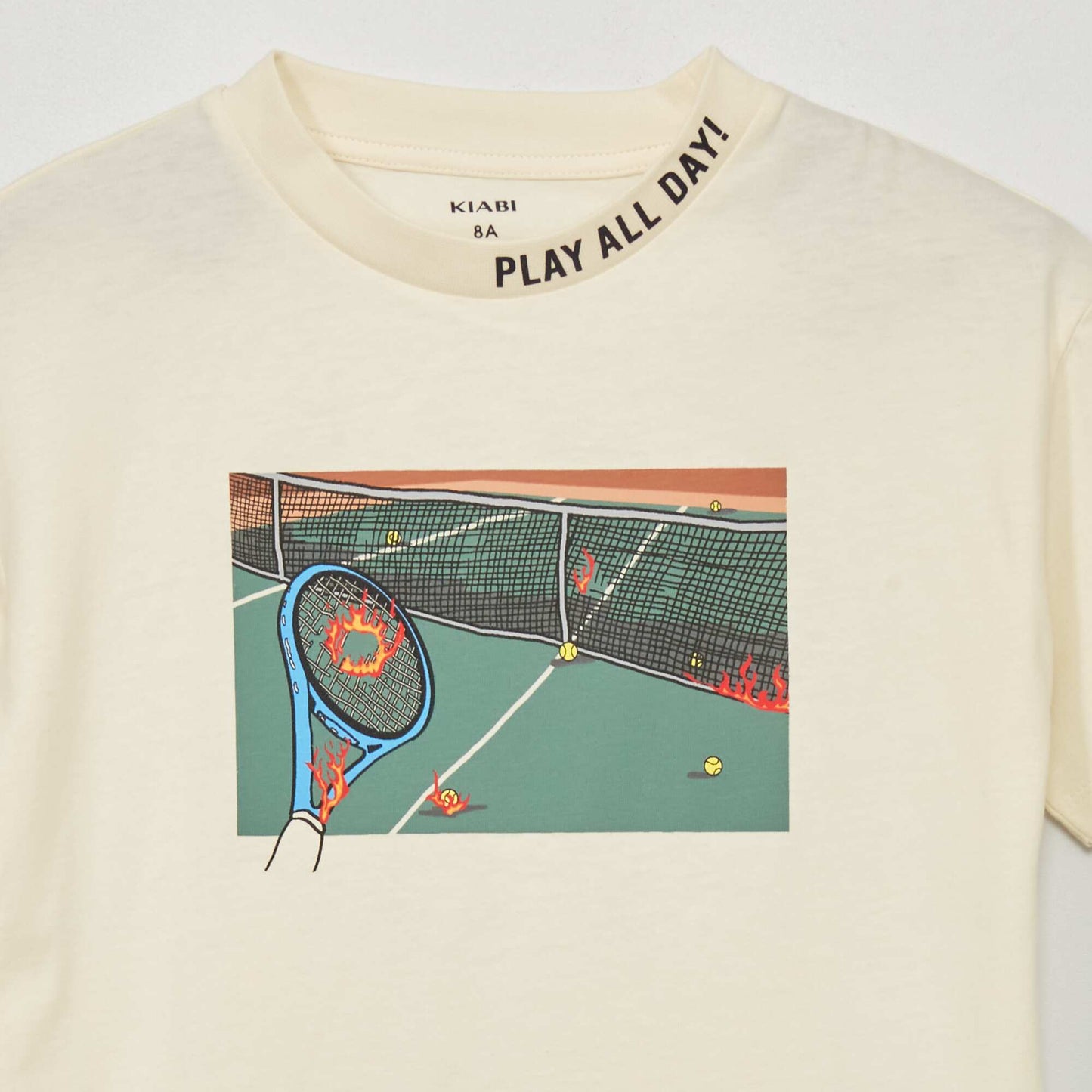 'Tennis' short-sleeved jersey T-shirt BEIGE