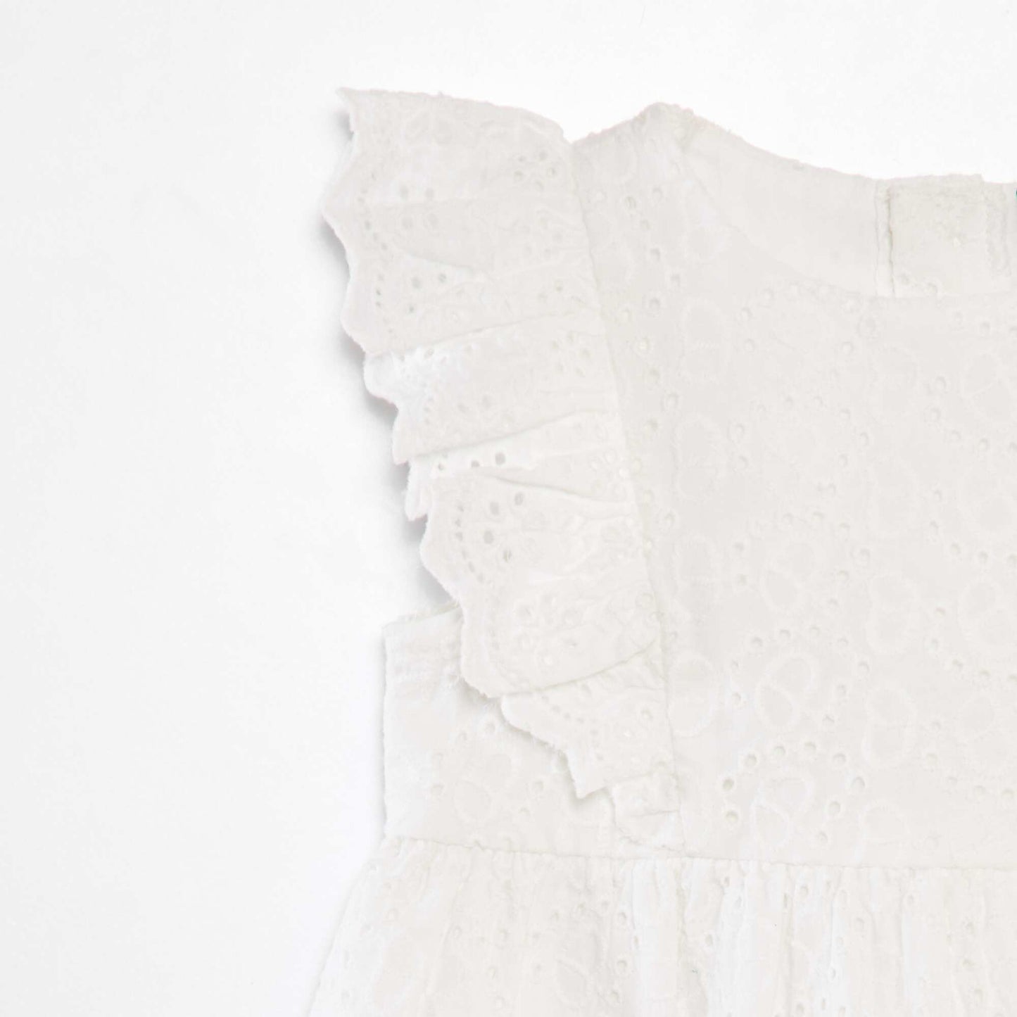 Dress with broderie anglaise WHITE