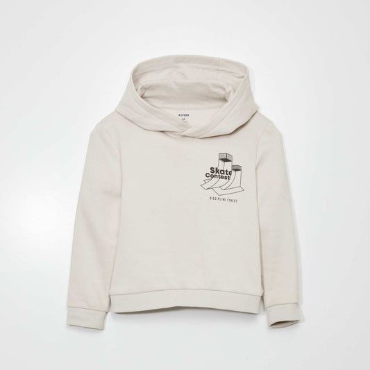 Sweatshirt fabric hoodie WHITE