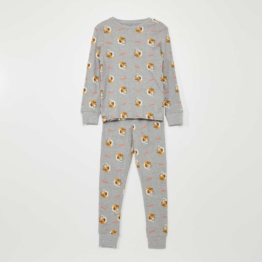 Long pyjamas with all-over print GREY