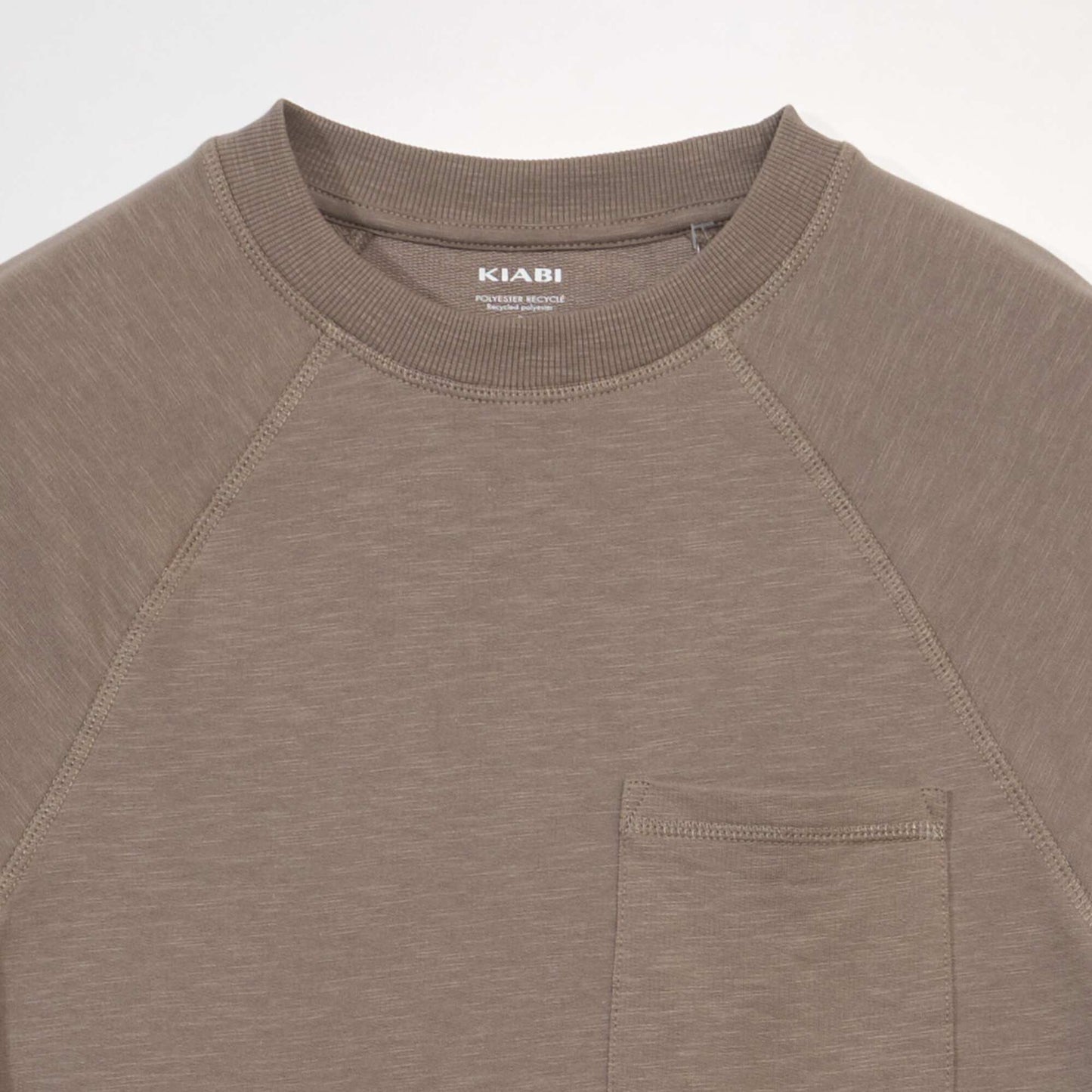 Long-sleeved thick fabric T-shirt BLACK