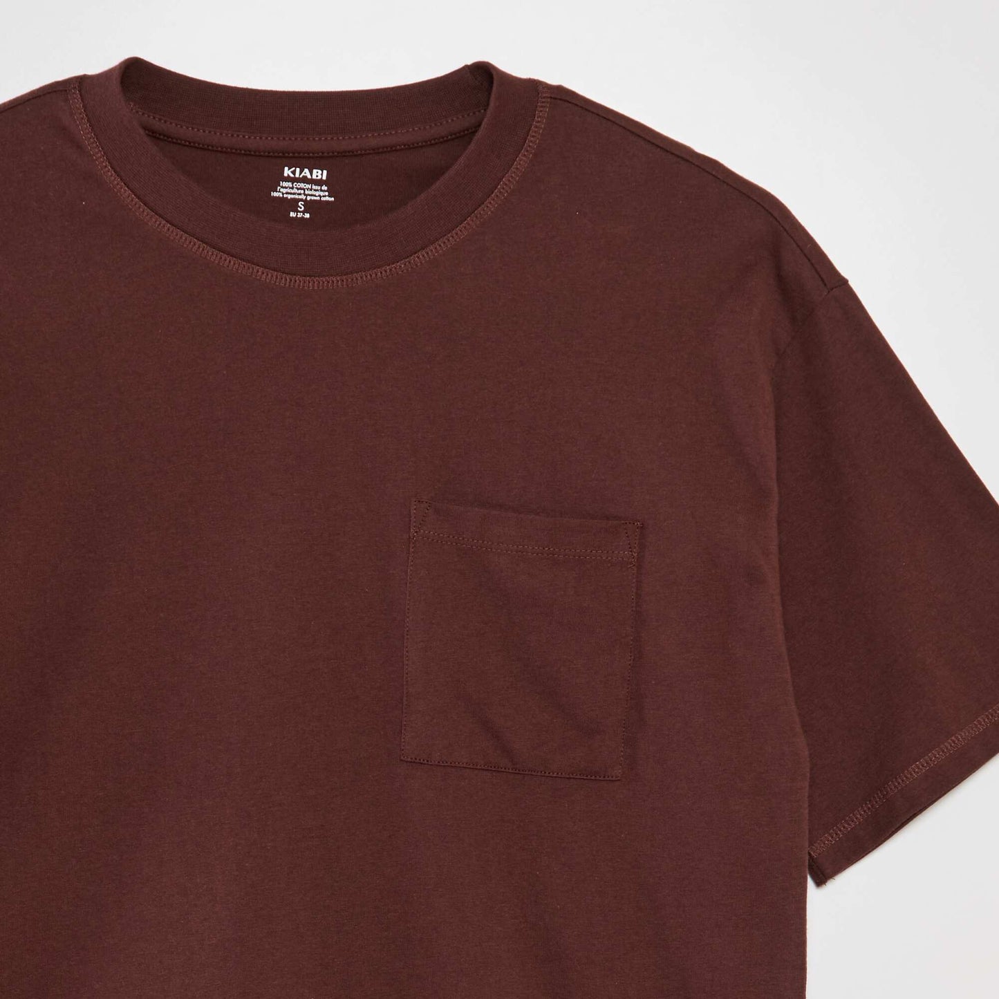 Plain loose-fit T-shirt BROWN