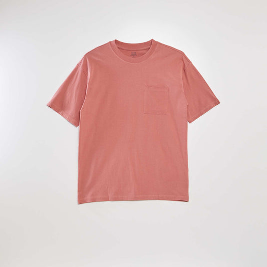 Plain loose-fit T-shirt PINK