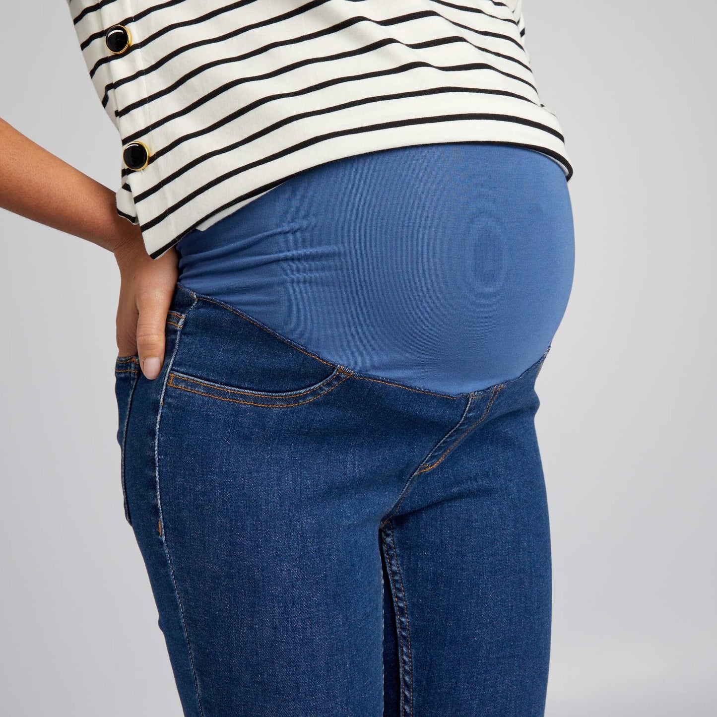 Maternity jeggings with support panel BLUE