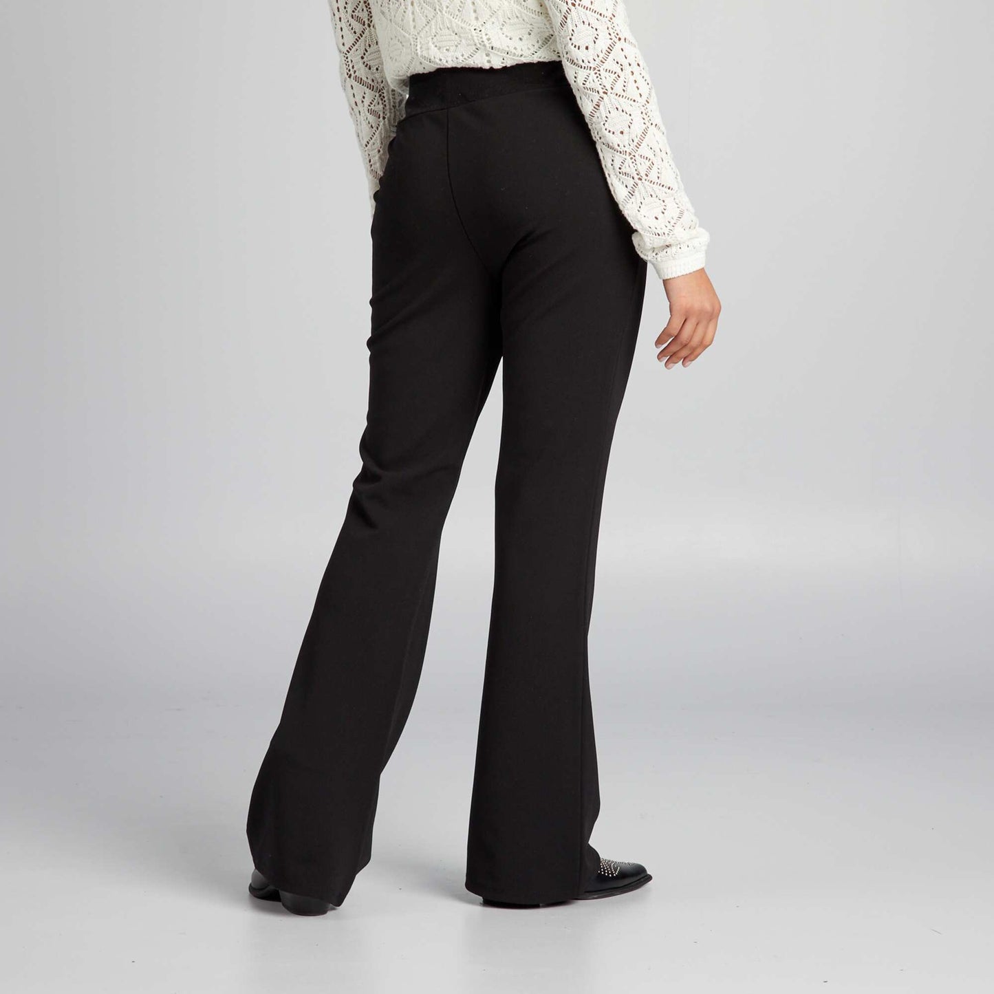 Flared maternity trousers black