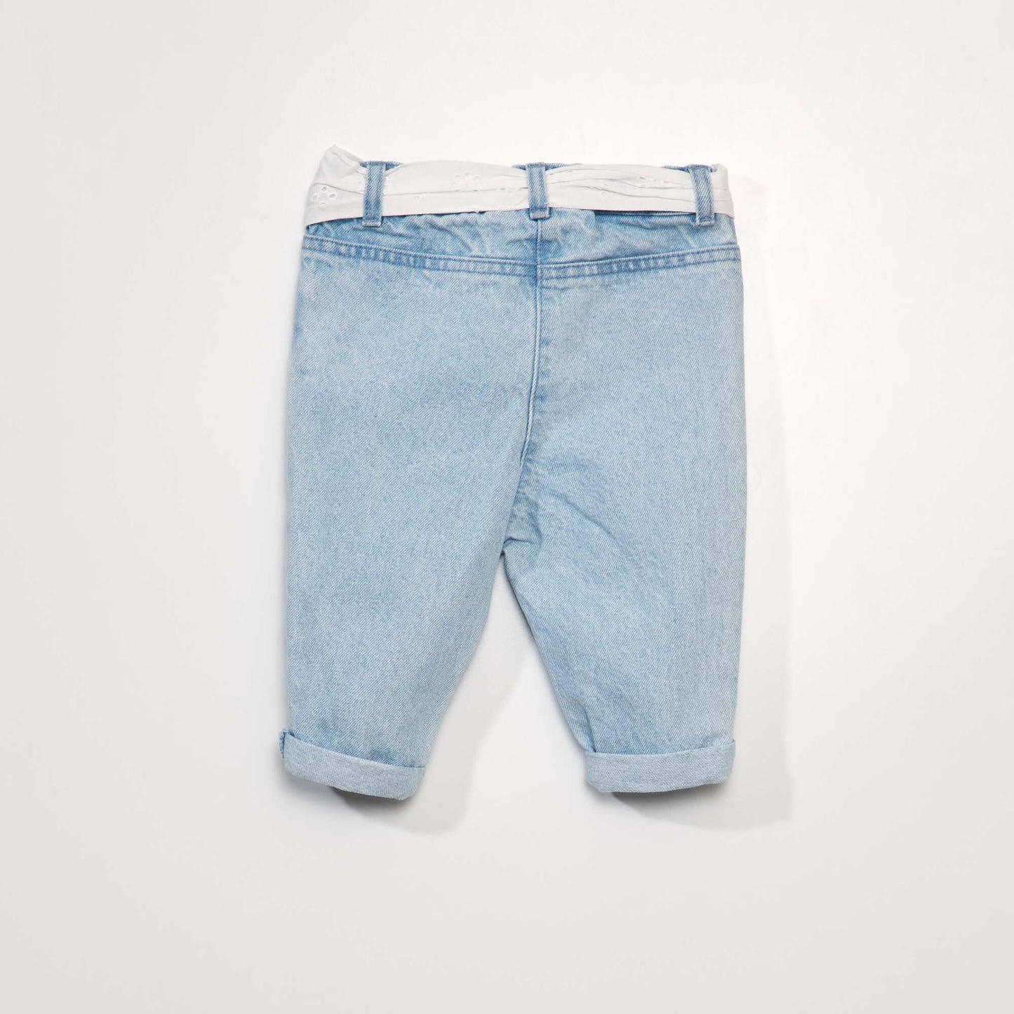 Denim trousers with 'Mickey' embroidery BLUE