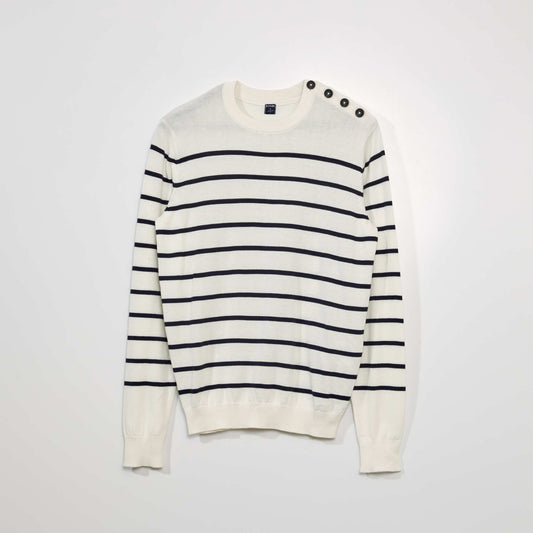 Breton style knitted sweater SNOW STRIP