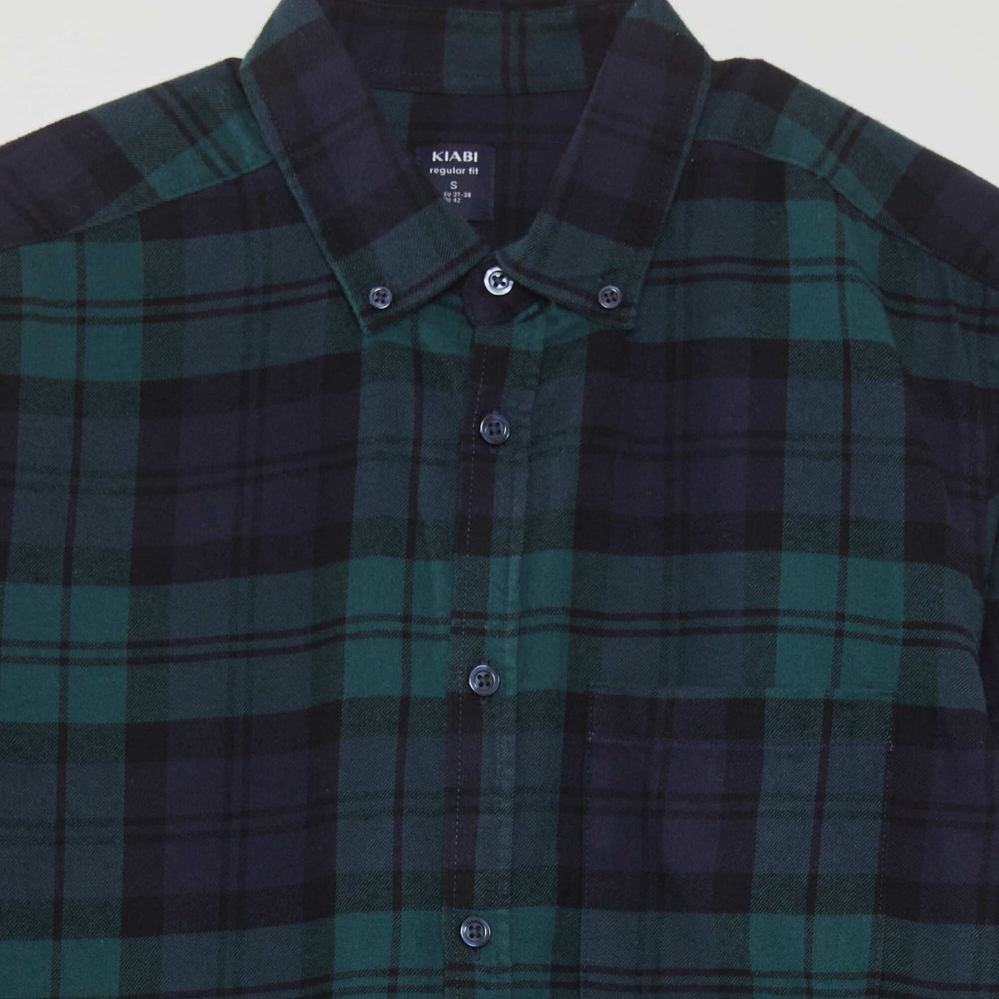 Checked flannel shirt GREEN